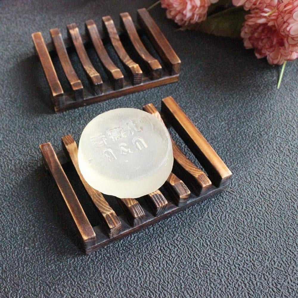 Bvljoy Wooden Soap Dish,Bathroom Handmade Wood Soap Holder (1Pcs)