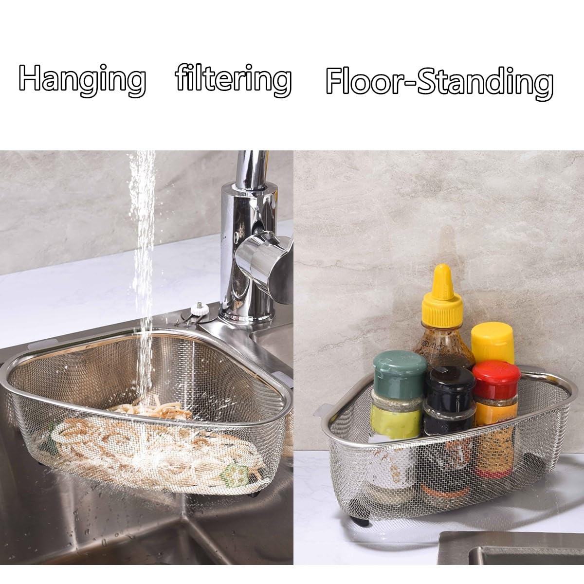 Qimmygs Kitchen Triangle Corner Sink Strainer For Kitchen Sink, Stainless Steel Food Catcher Strainer For Kitchen Waste, Vegetab