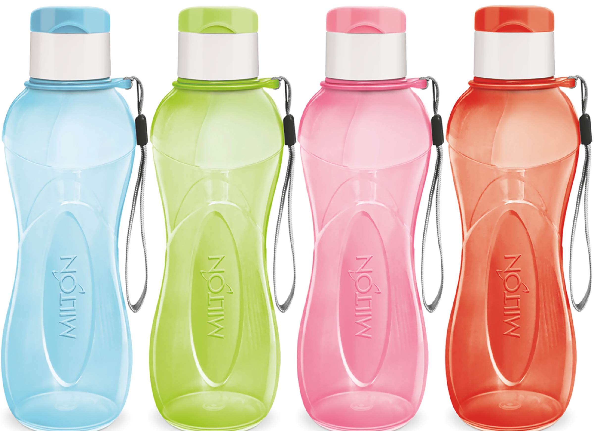 Milton Sports Water Bottle Kids Reusable Leak-Proof 25 Oz 4 Set Plastic Wide Mouth Large Big Drink Bottle Bpa & Leak Free With H