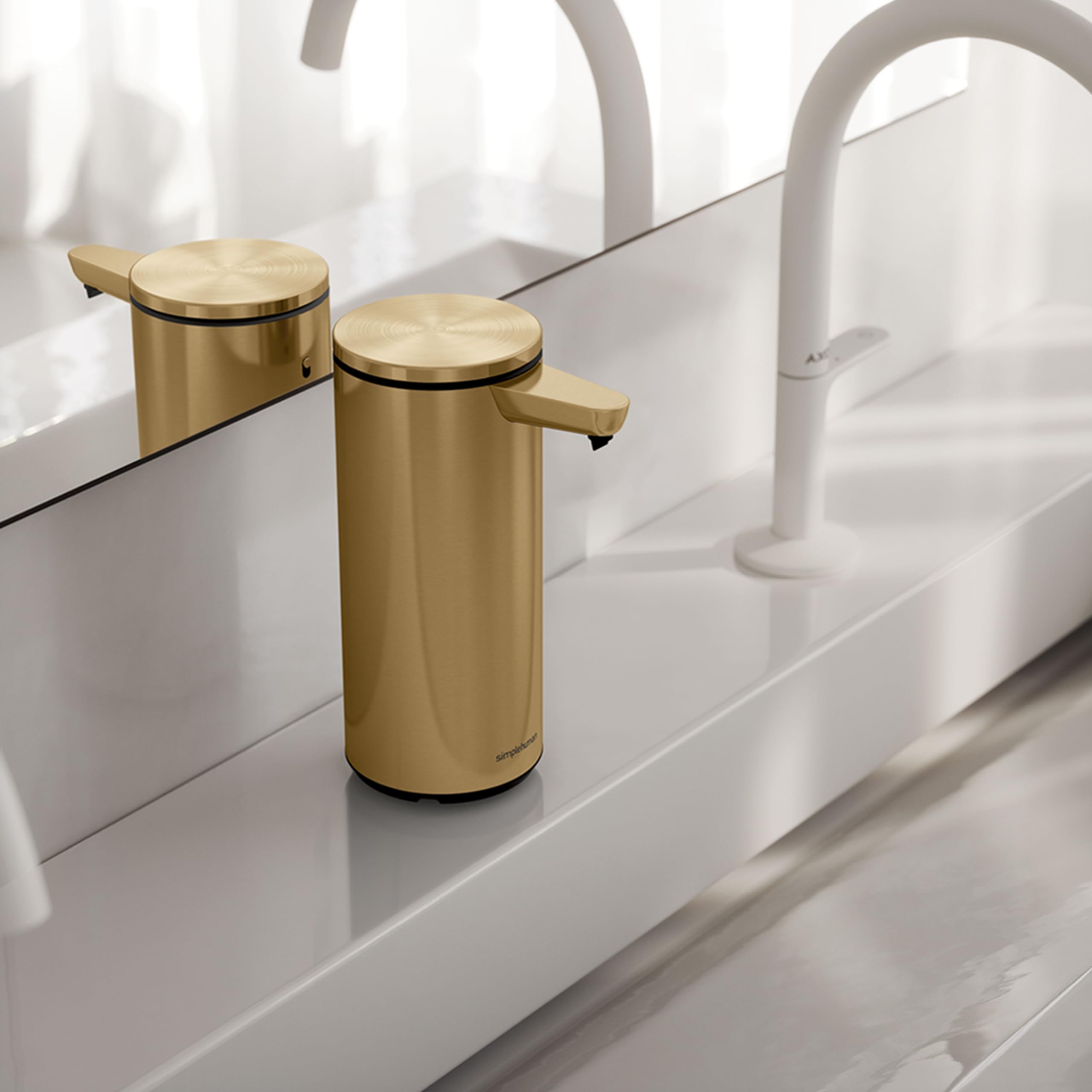 Simplehuman 9 Oz. Touch-Free Automatic Rechargeable Sensor Pump, Brass Stainless Steel, 2024 Model