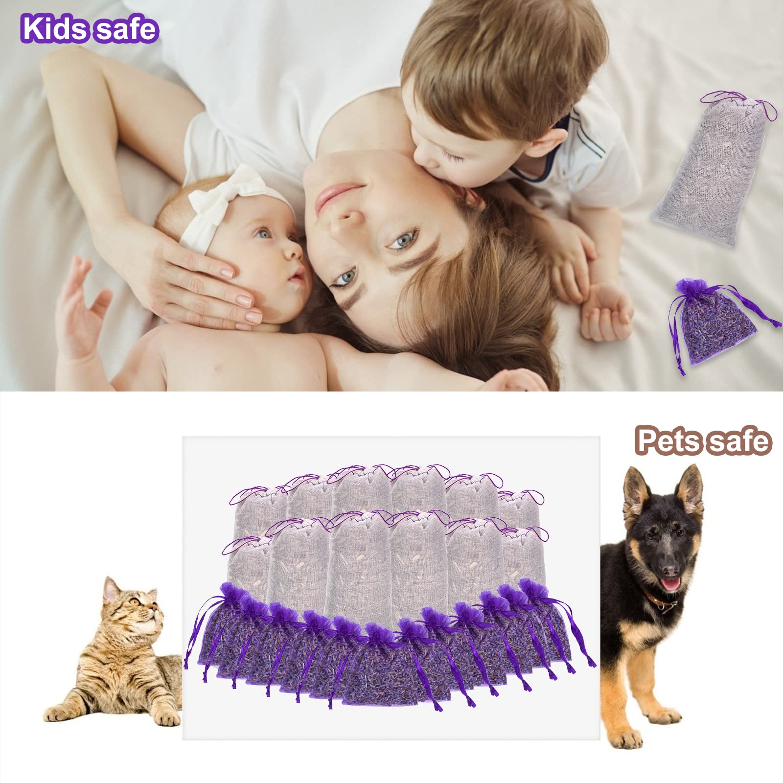 24 Pack Moth Repellent For Closet Lavender Sachet Bags, Cedar Blocks For Clothes Storage, Cedar Lavender Bags Sachets For Drawer