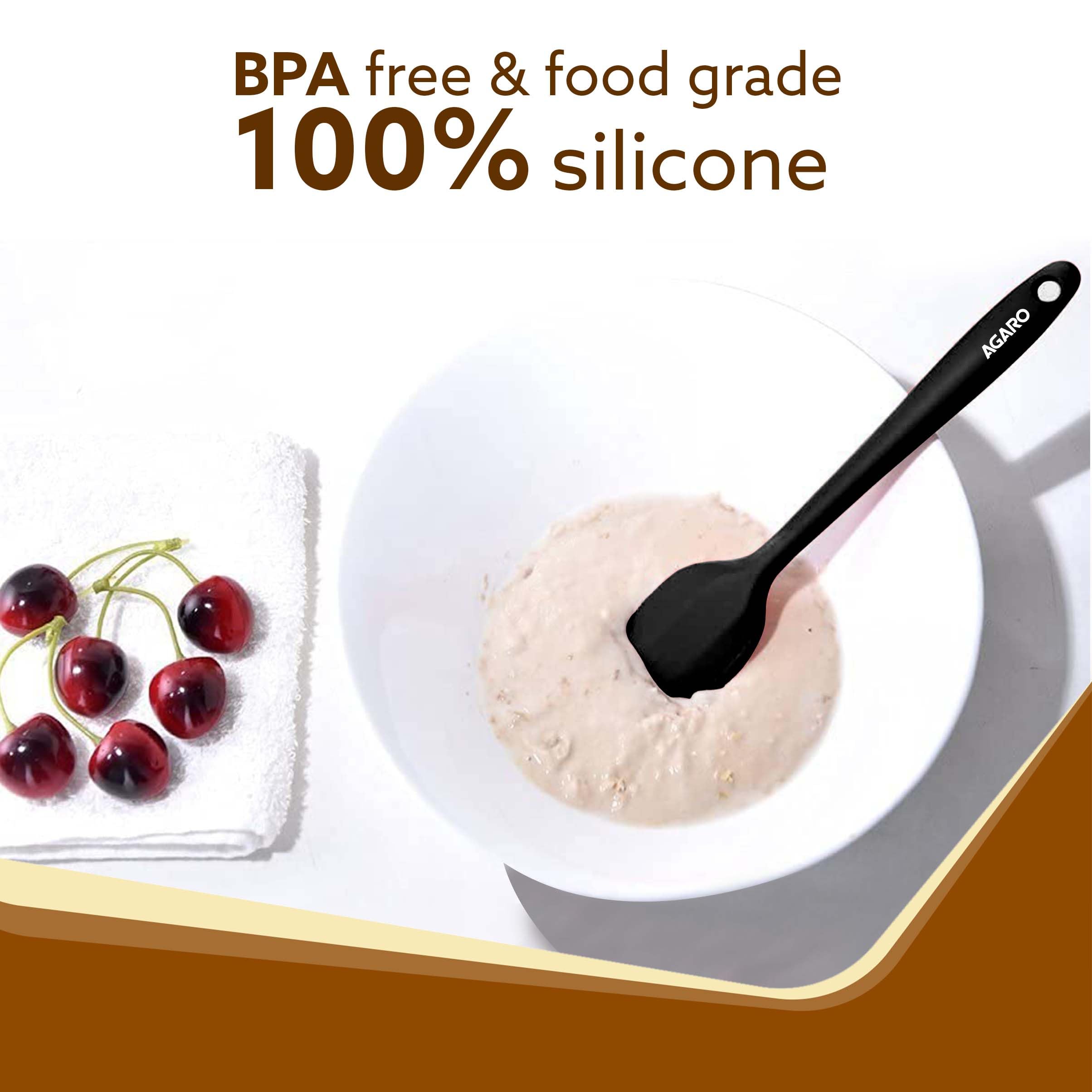 AGARO Deluxe Silicone Spatula Set of 3, Heat Resistant, Cooking, Baking and Mixing, Non-Stick Cookware, BPA Free, Seamless Desig