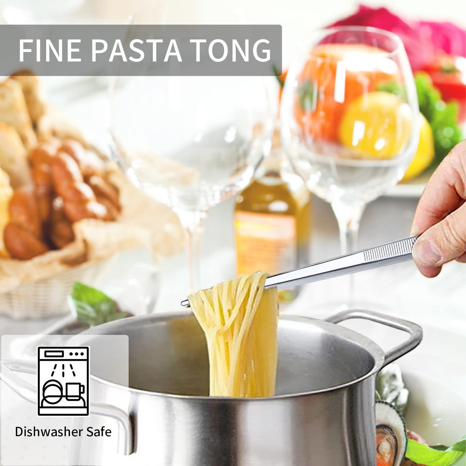 12 Inch Kitchen Tweezers Fine Tweezer Tongs, Msy Bigsunny Stainless Steel Food Tweezers Multi-Function Precision Serrated Tips C