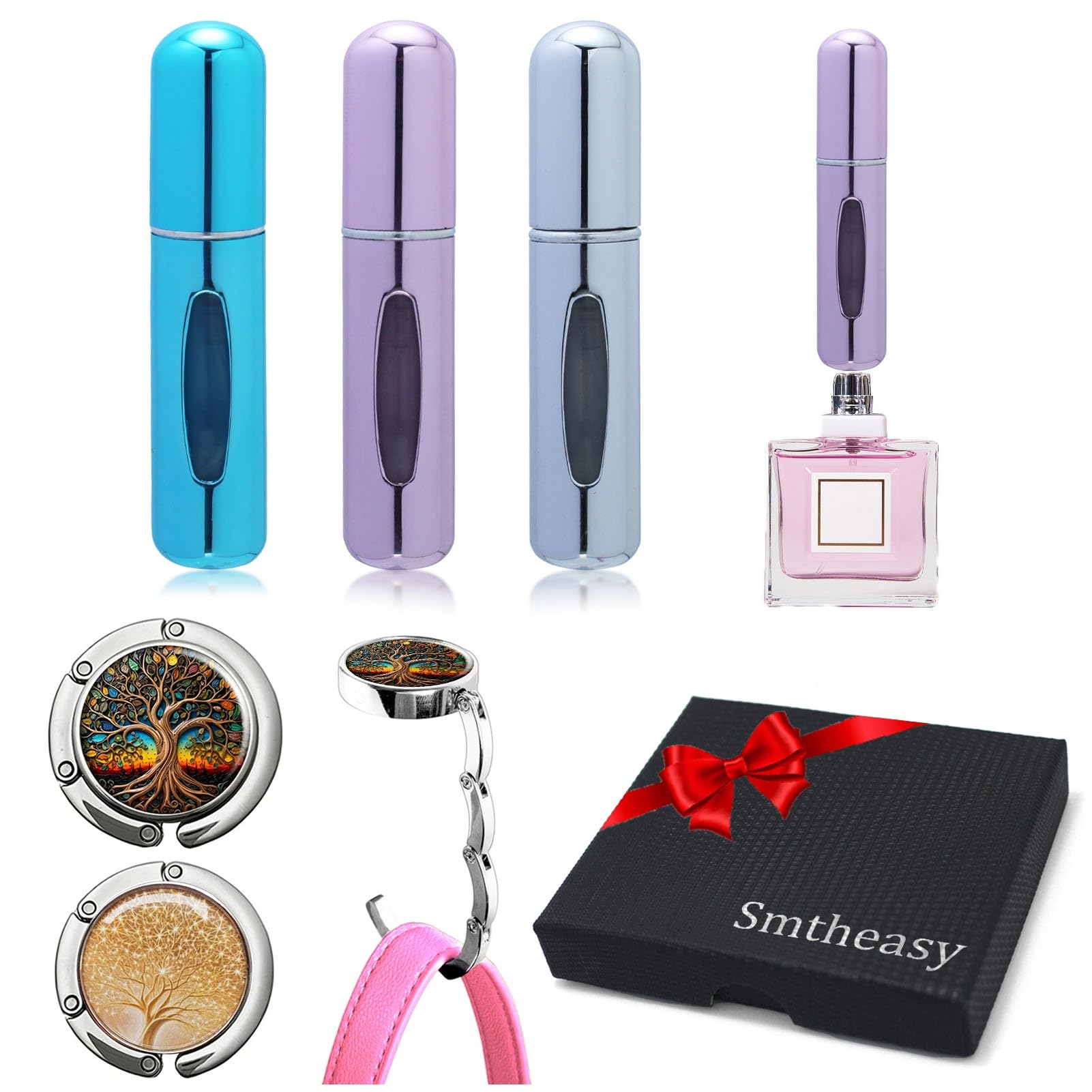 Smtheasy Perfume Atomizer Travel, 5ML Perfume Atomizer Refillables for Refill Portable Cologne Dispenser Small Spray, and 2Pcs P