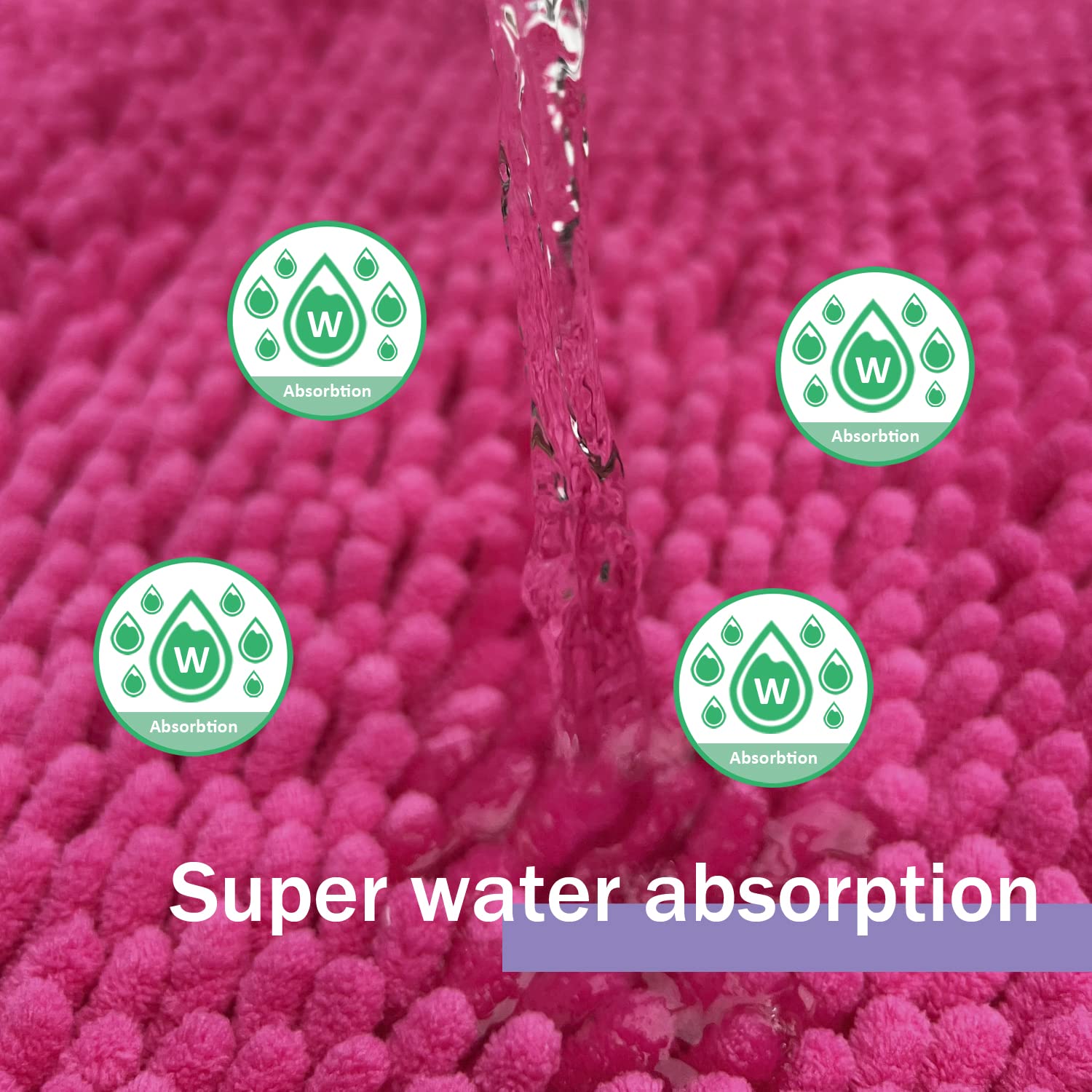 Hot Pink Bathroom Rug Set, Bath Rugs For Bathroom, Bathroom Runner Rug, Bathroom Sets With Toilet Rugs, Extra Soft And Absorbent