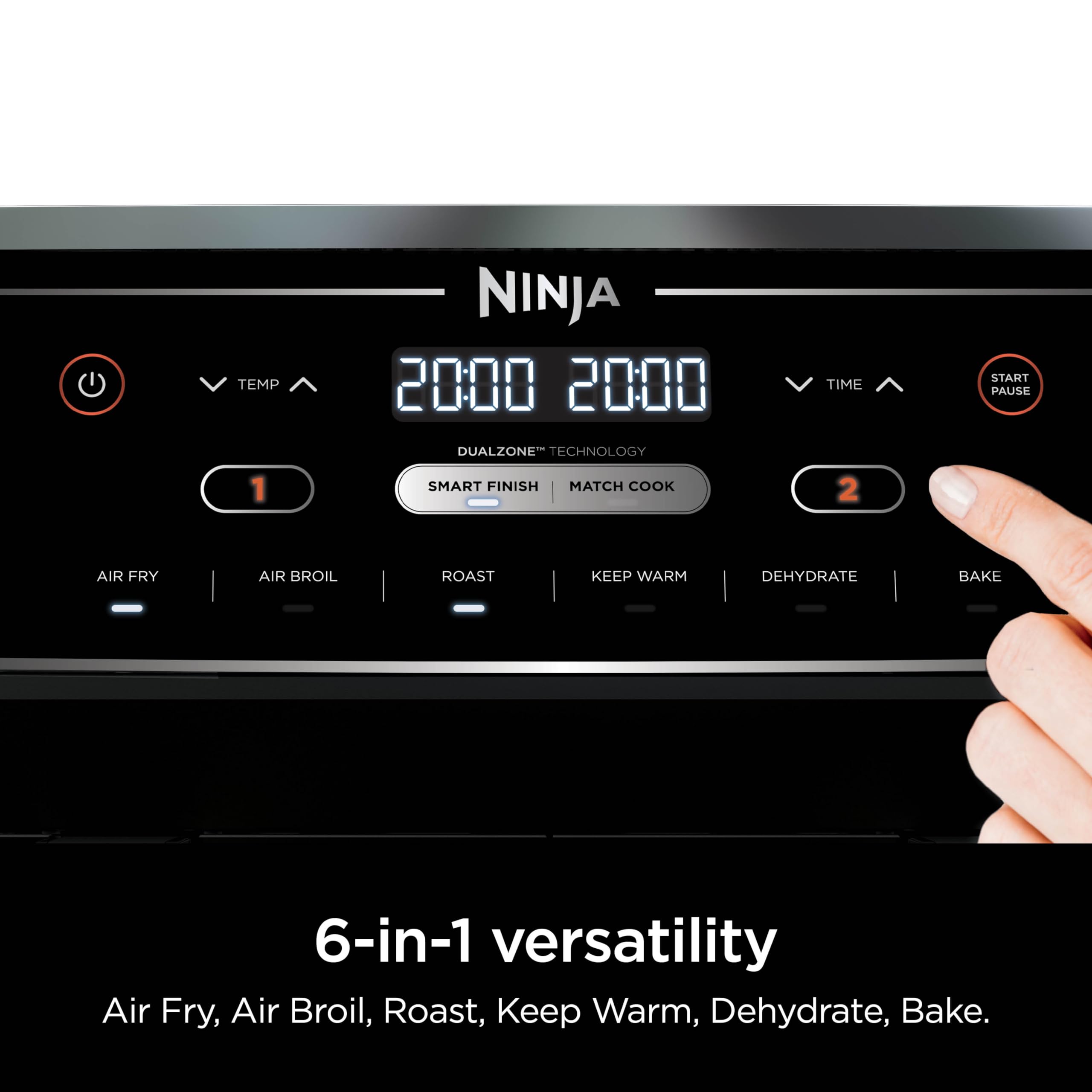 Ninja Air Fryer, Roast, Bake, Air Fry, Crisps, Broil, Reheats, Keep Warm, 10-In-1, Fries, Frozen Food, Veggies, And Meat, Quick
