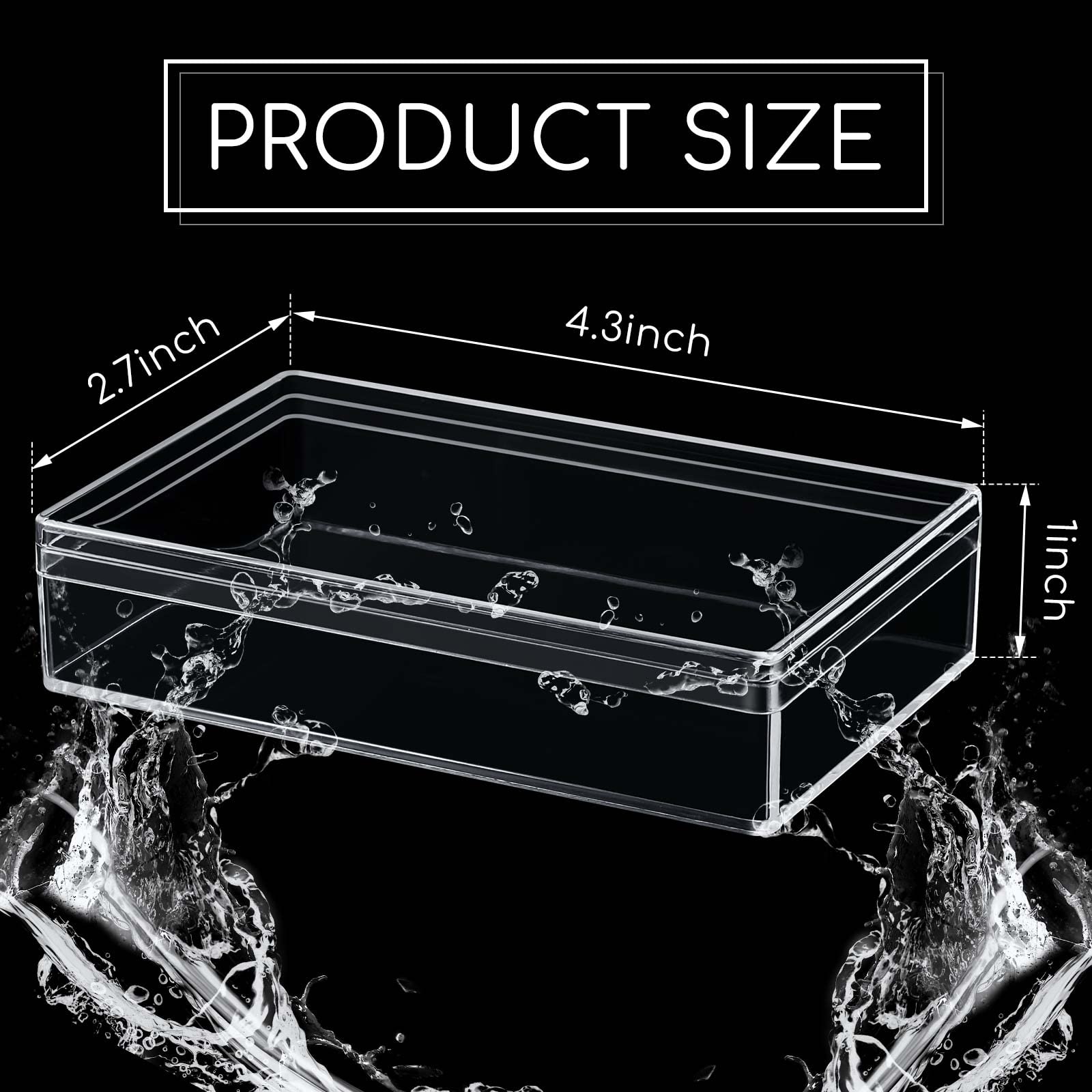 Blulu 8 Pieces Clear Acrylic Plastic Jewelry Box Mini Storage Box Mini Cube Containers with Lids for Candy and Tiny Jewelry(4.3