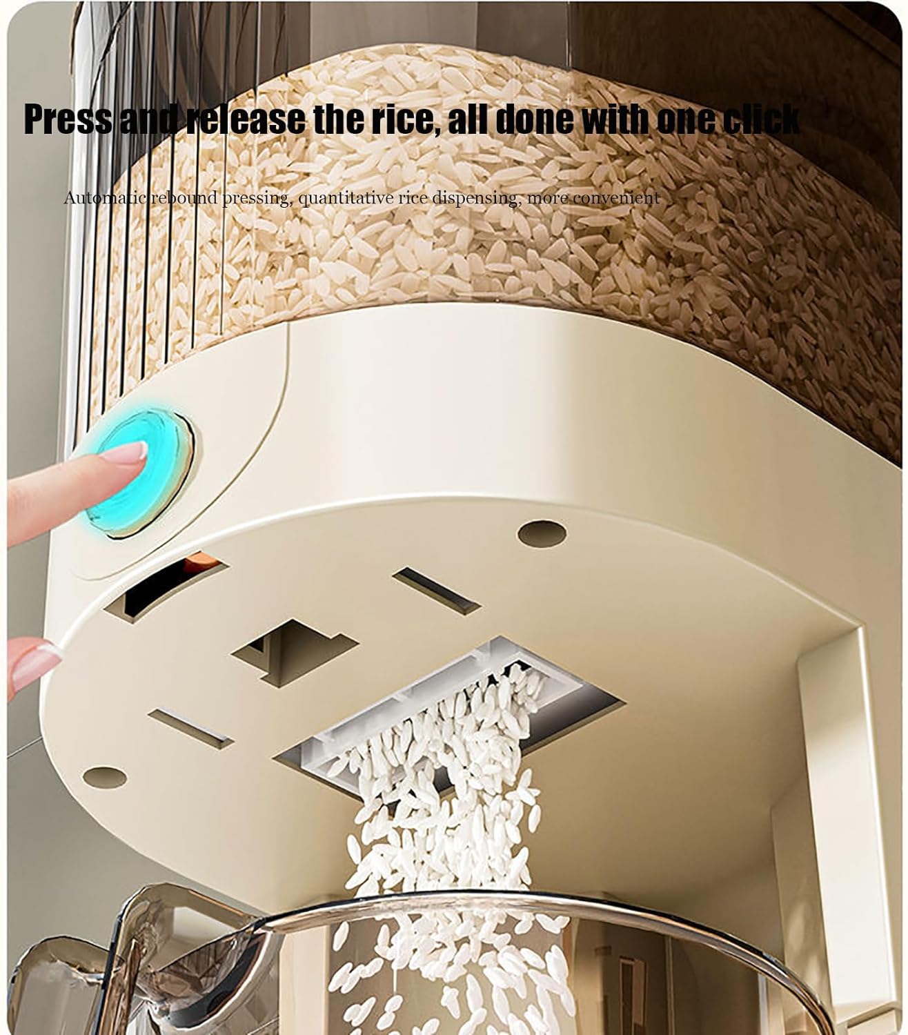 Peaoop 11Lbs Rice Dispenser, Large Grain Container Storage With Lid Measuring Cylinder Household Cereal Dispenser Bucket For Kit