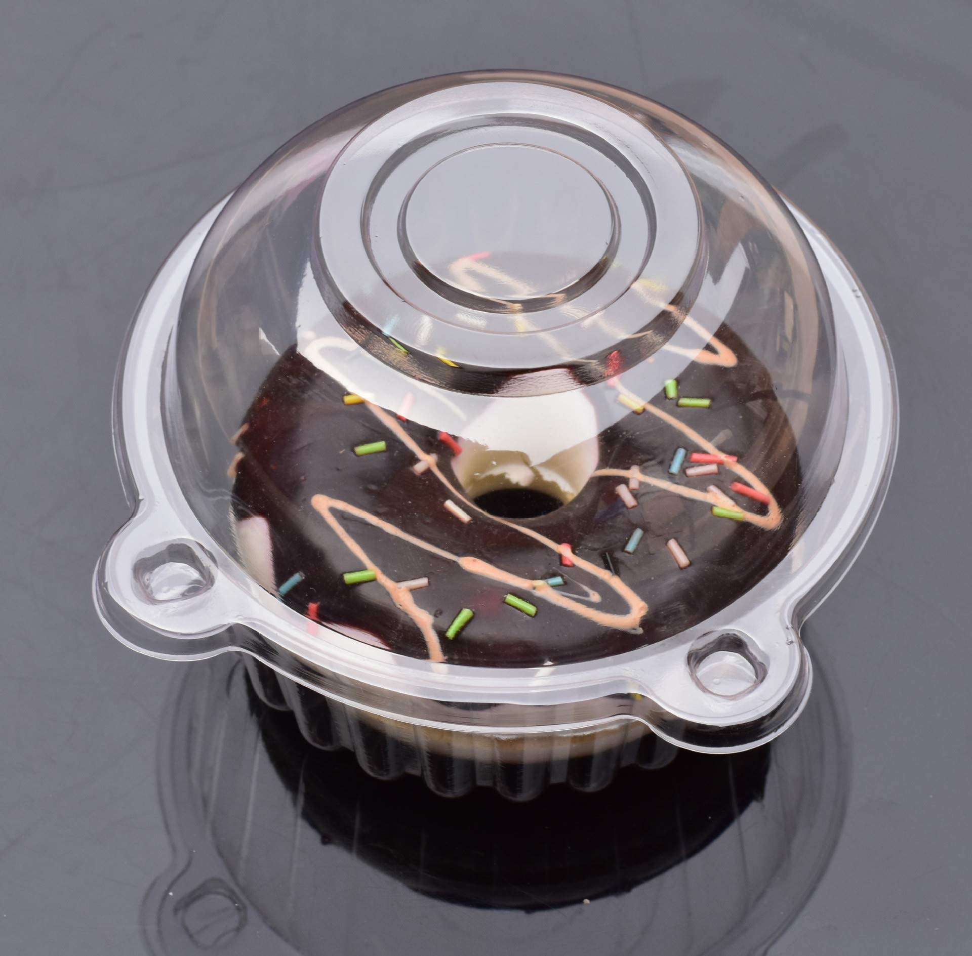 Echodone 100 Packs Cupcake Holders Individual Cupcake Containers Disposable Clear Plastic Single Muffin Dome Holders Cases Indiv