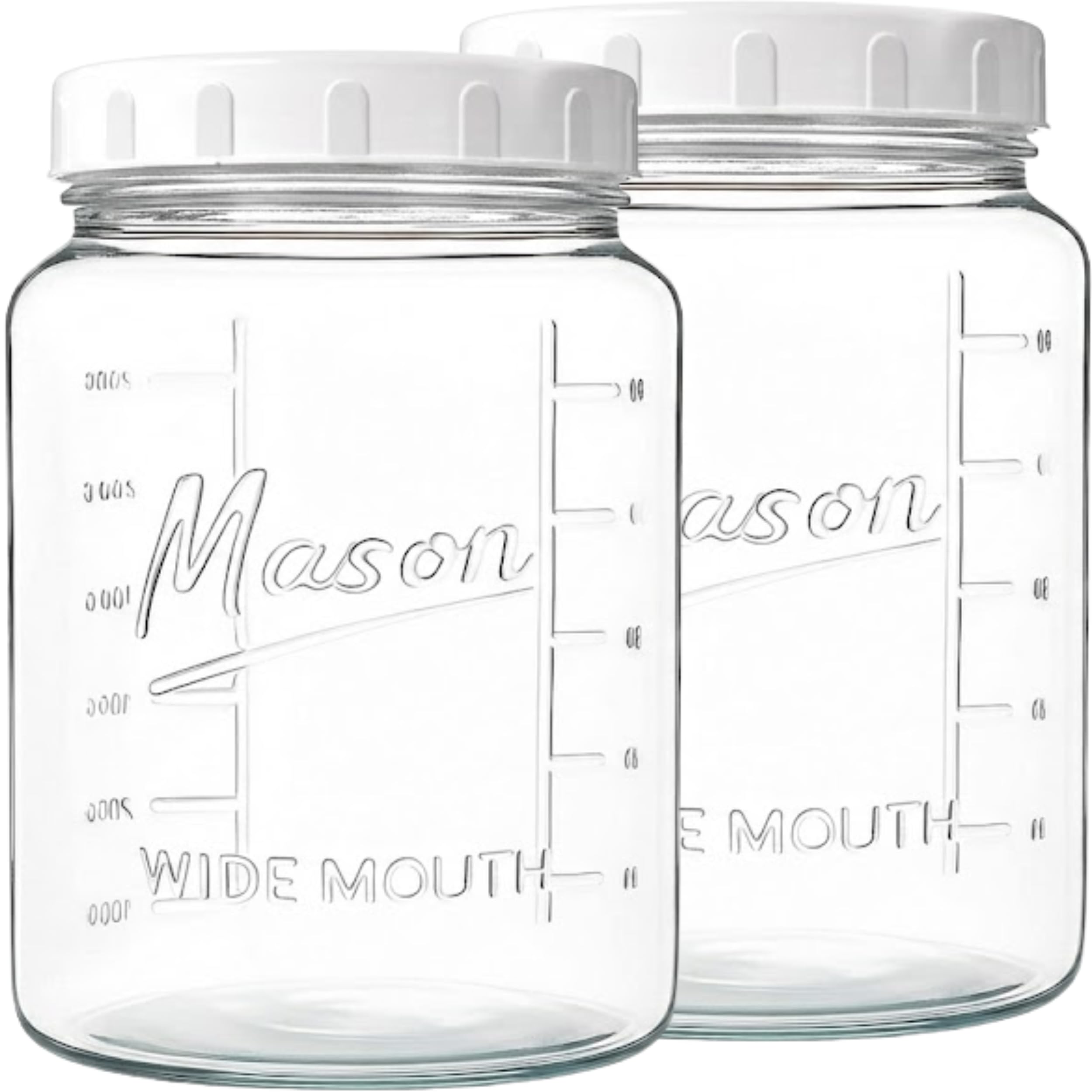 kitchentoolz Extra Large Mason Jar  1 Gallon Glass Wide Mouth Jar with Airtight Plastic Screw on Lid, Food Storage Container wi