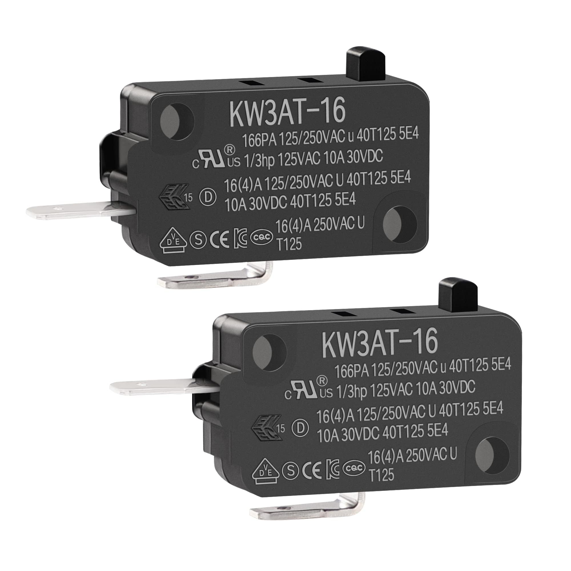 Bxizxd Kw3At-16 Microwave Oven Door Switch 16A 125/250 V Door Interloc, Compatible With Kw3A, Kw3A-16 (1 Pc Normally Open And 1