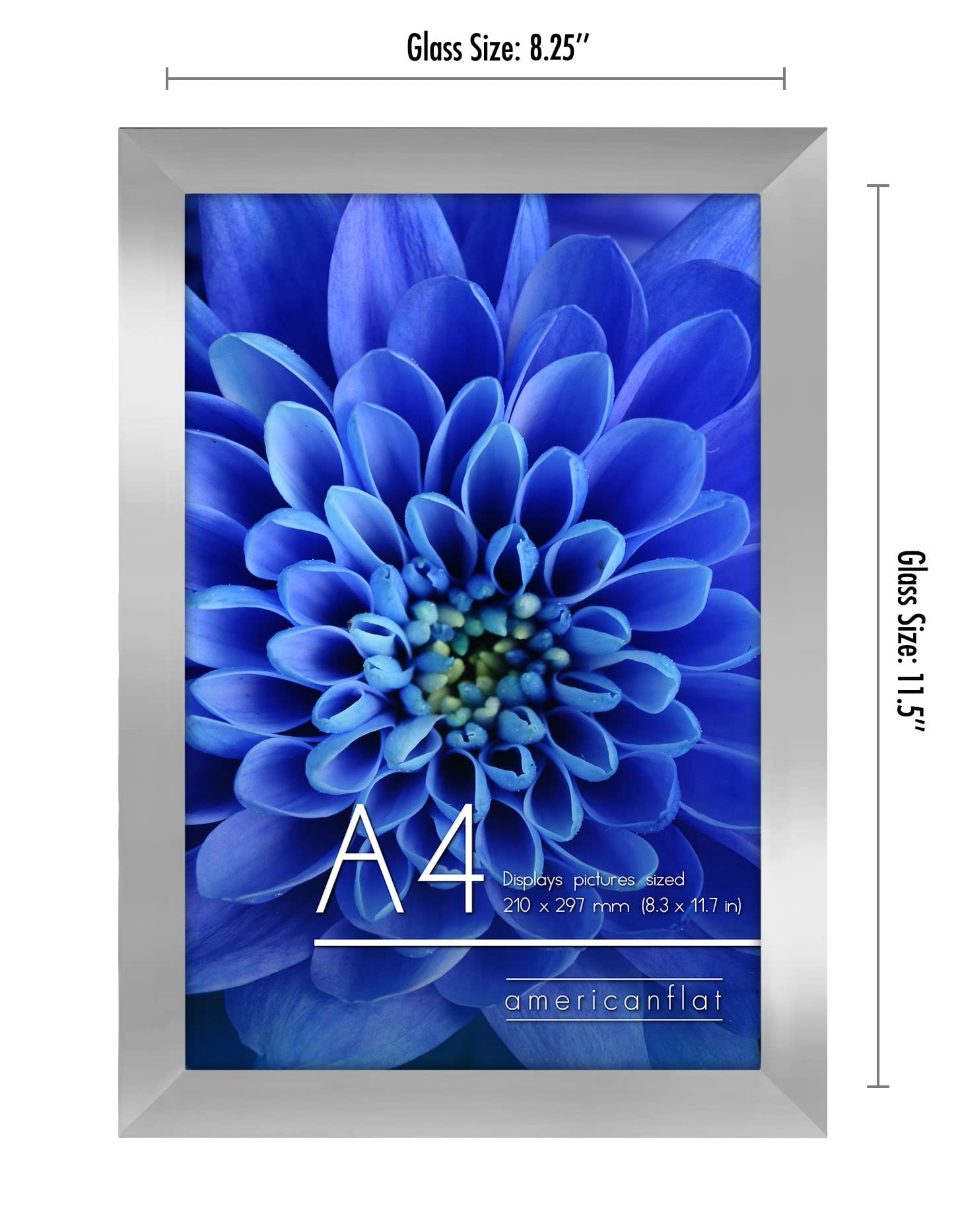 Americanflat A4 Picture Frame with Shatter-Resistant Glass - 8.3x11.7 Frame with Engineered Wood - Signature Collection - A4 Fra