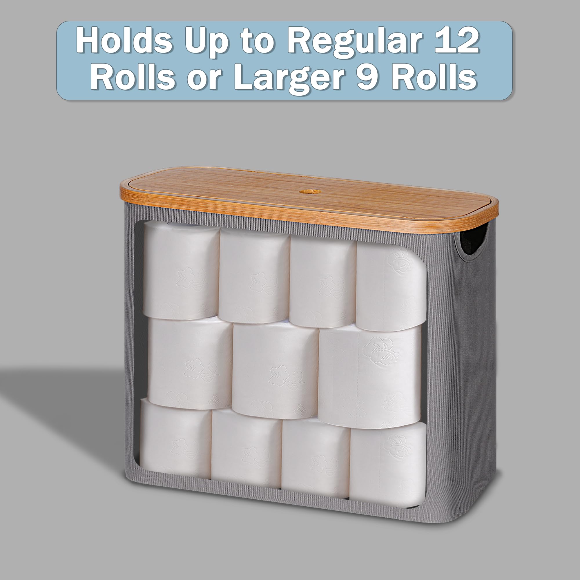Efluky Toilet Paper Storage, Toilet Paper Basket With Lid, Toilet Paper Organizer For Bathroom, Free Standing Toilet Paper Holde