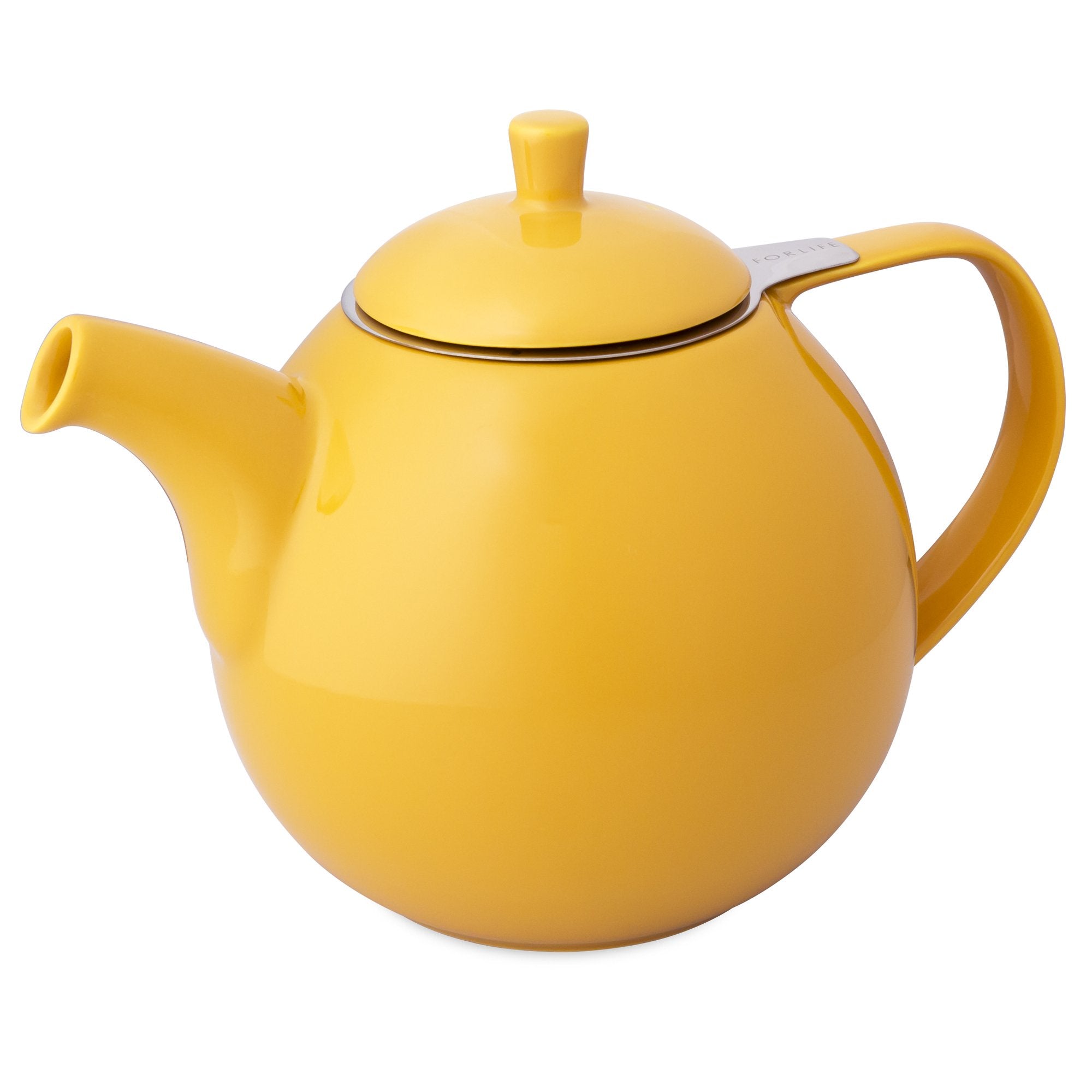 Forlife Curve Teapot With Infuser, 45-Ounce, Mandarin