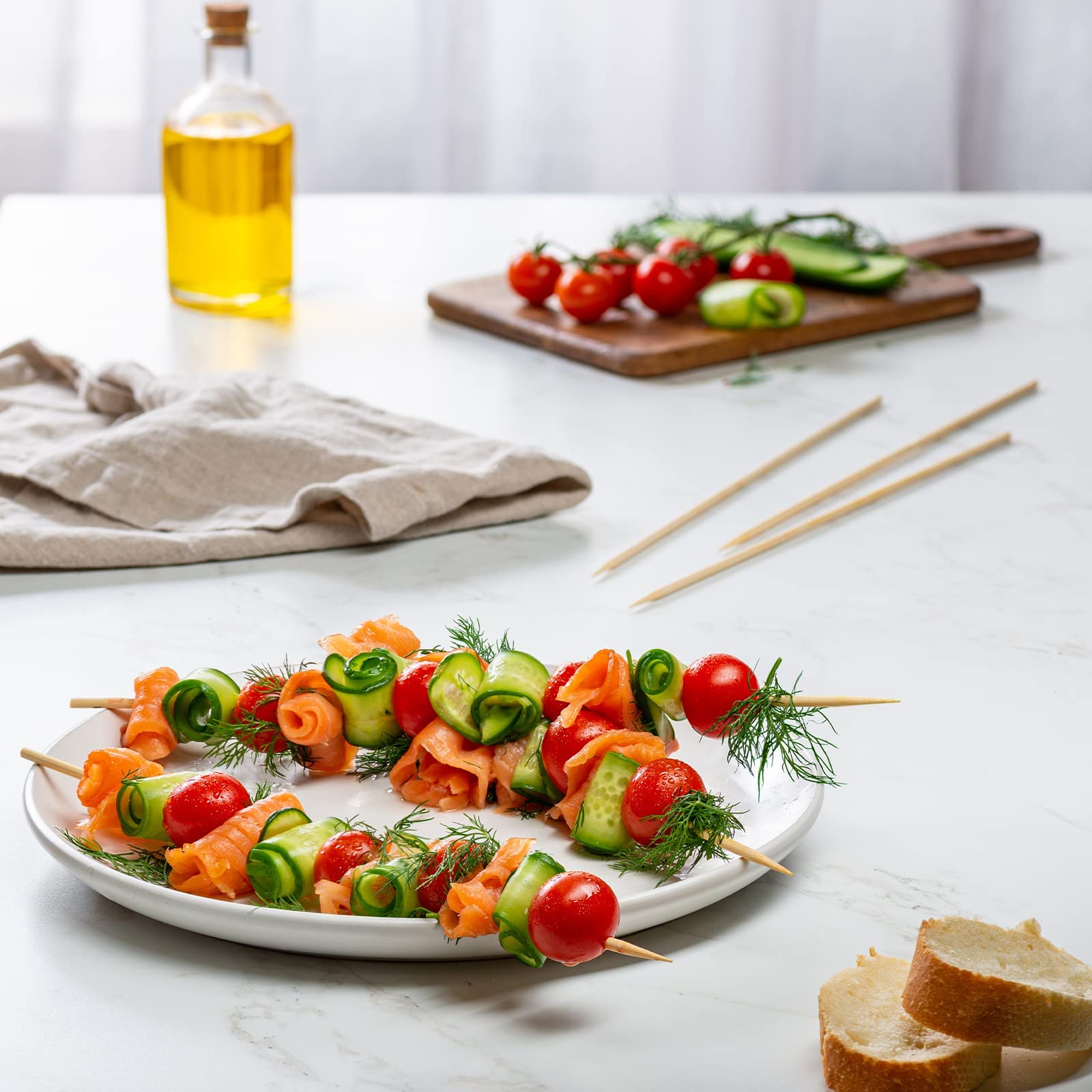 Comfy Package, 12 Inch Bamboo Wooden Skewers For Shish Kabob, Grilling, Fruits, Appetizers And Cocktails [100 Count]