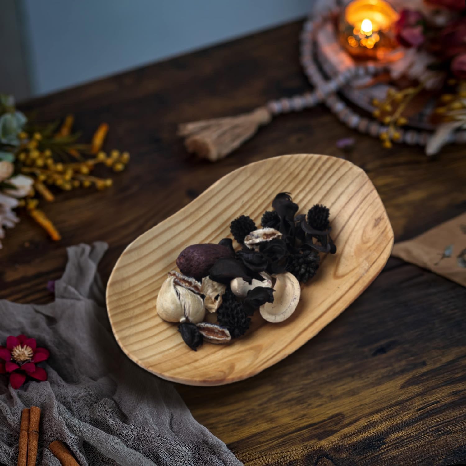 Decor & More - Wooden Handmade Bowl for Serving || Mango Bowl || Gift for Housewarming || Creative Living Room Real Wood Decorat