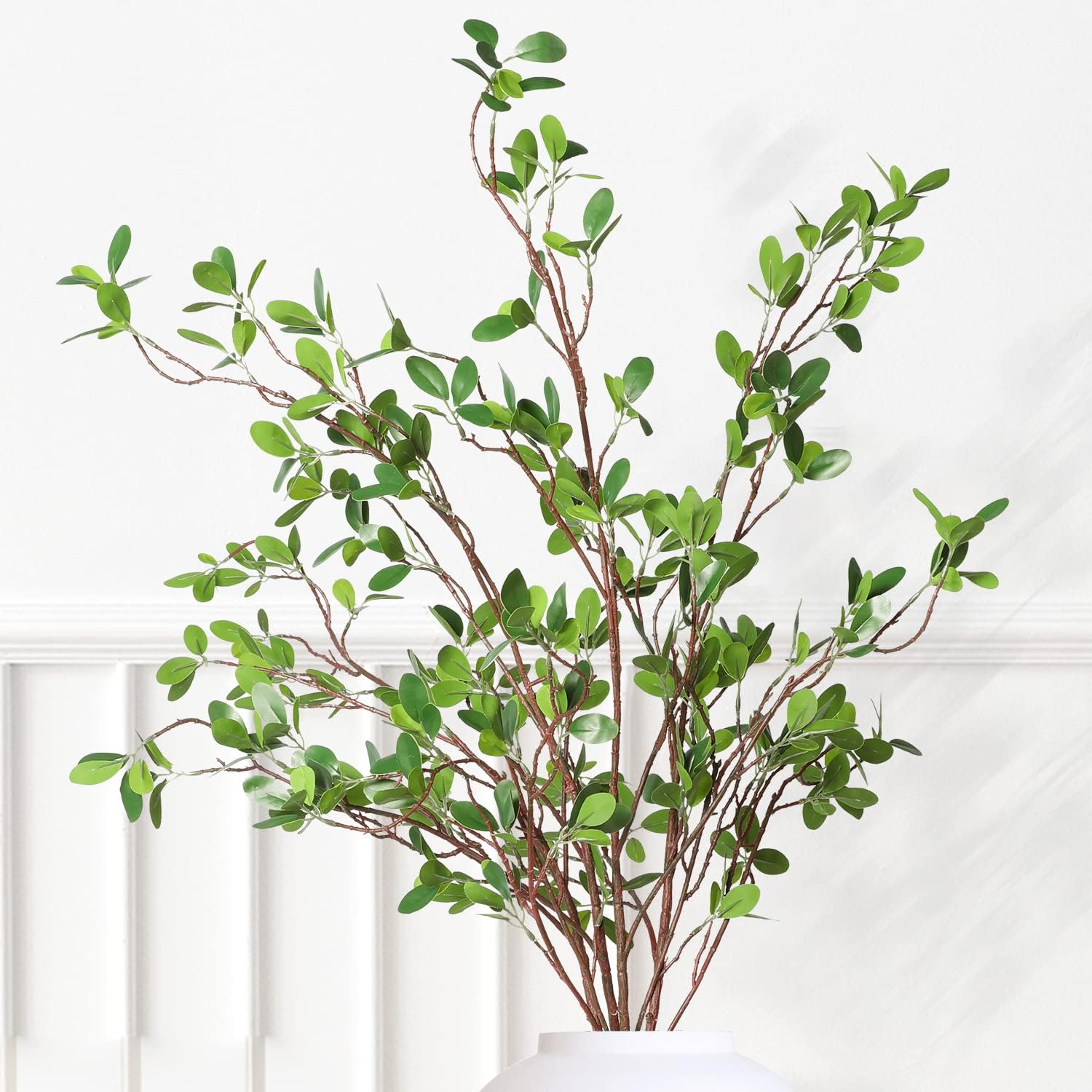 Melorca&Guilla Artificial Plants,3PCS 43.3 Green Faux Branches for Vase,Artificial Plants for Shop Garden Office Home D  cor