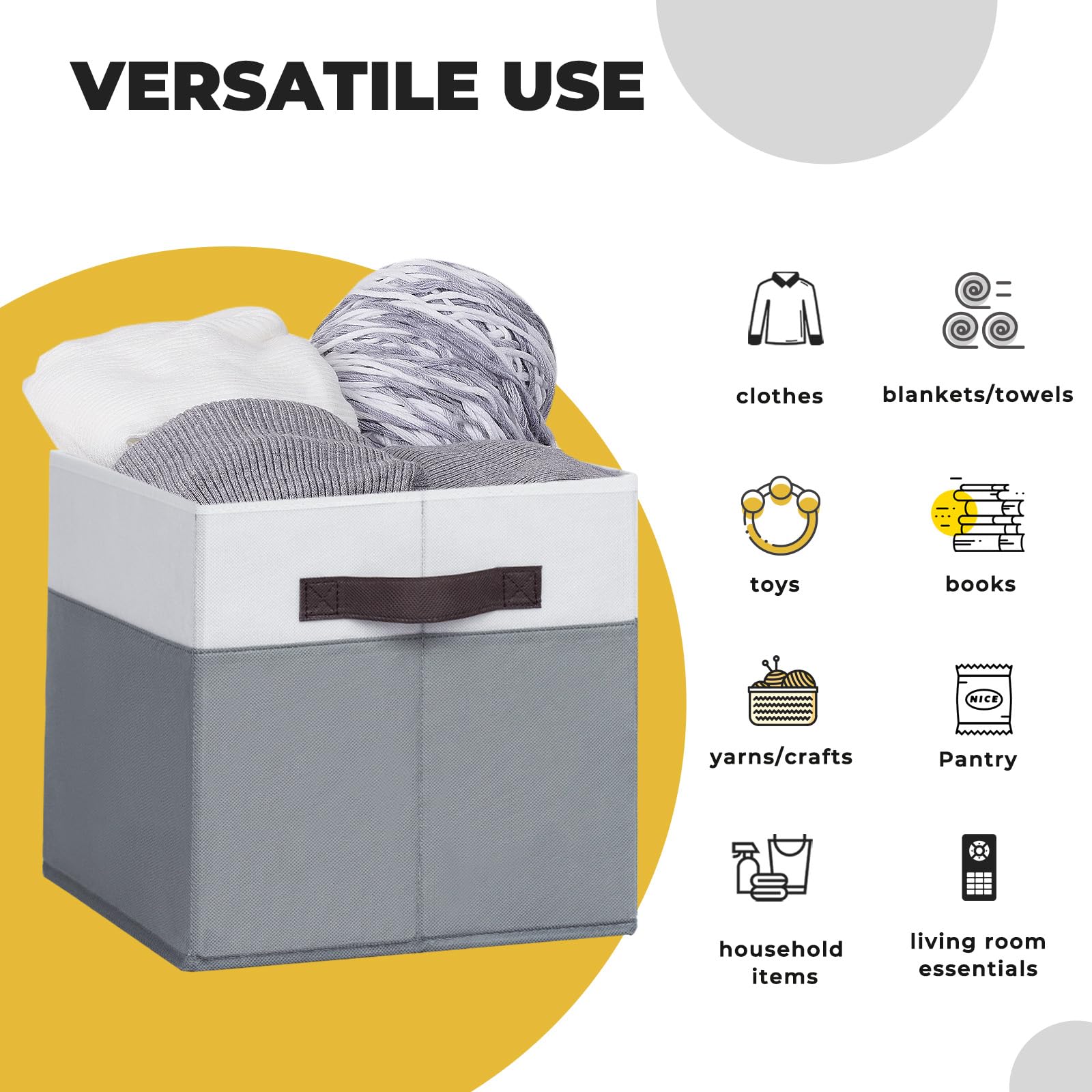 Criusia Fabric Storage Cubes - 11 Inch Collapsible Storage Bins 4 Pack - Clothes Organizer Bins For Closet, Shelves, Cube Organi