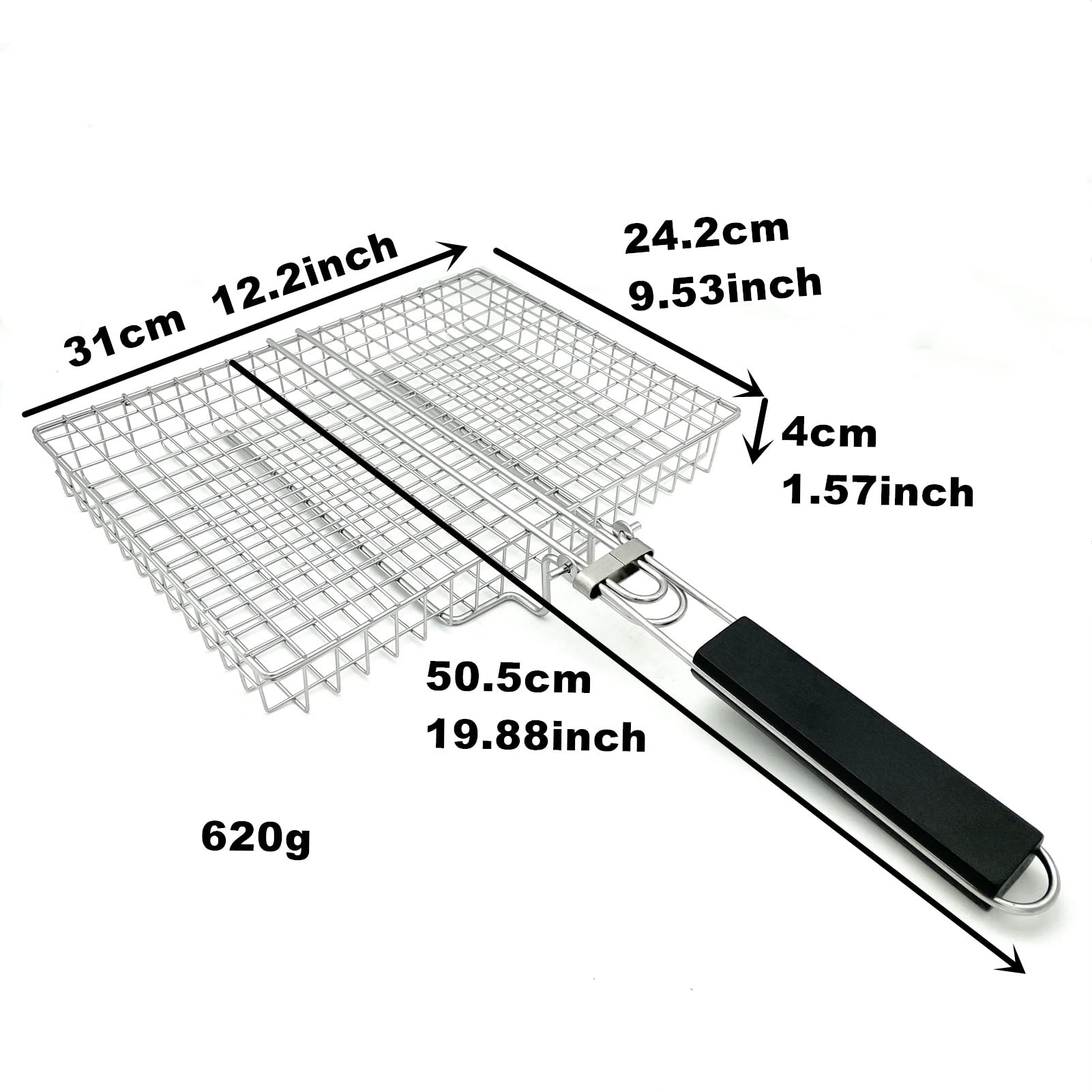 Large Capacity Barbeque Grill Basket With Brush Bbq Tong Deeper Grilling Rack Havy Duty Stainless Steel Bbq Accessories Set