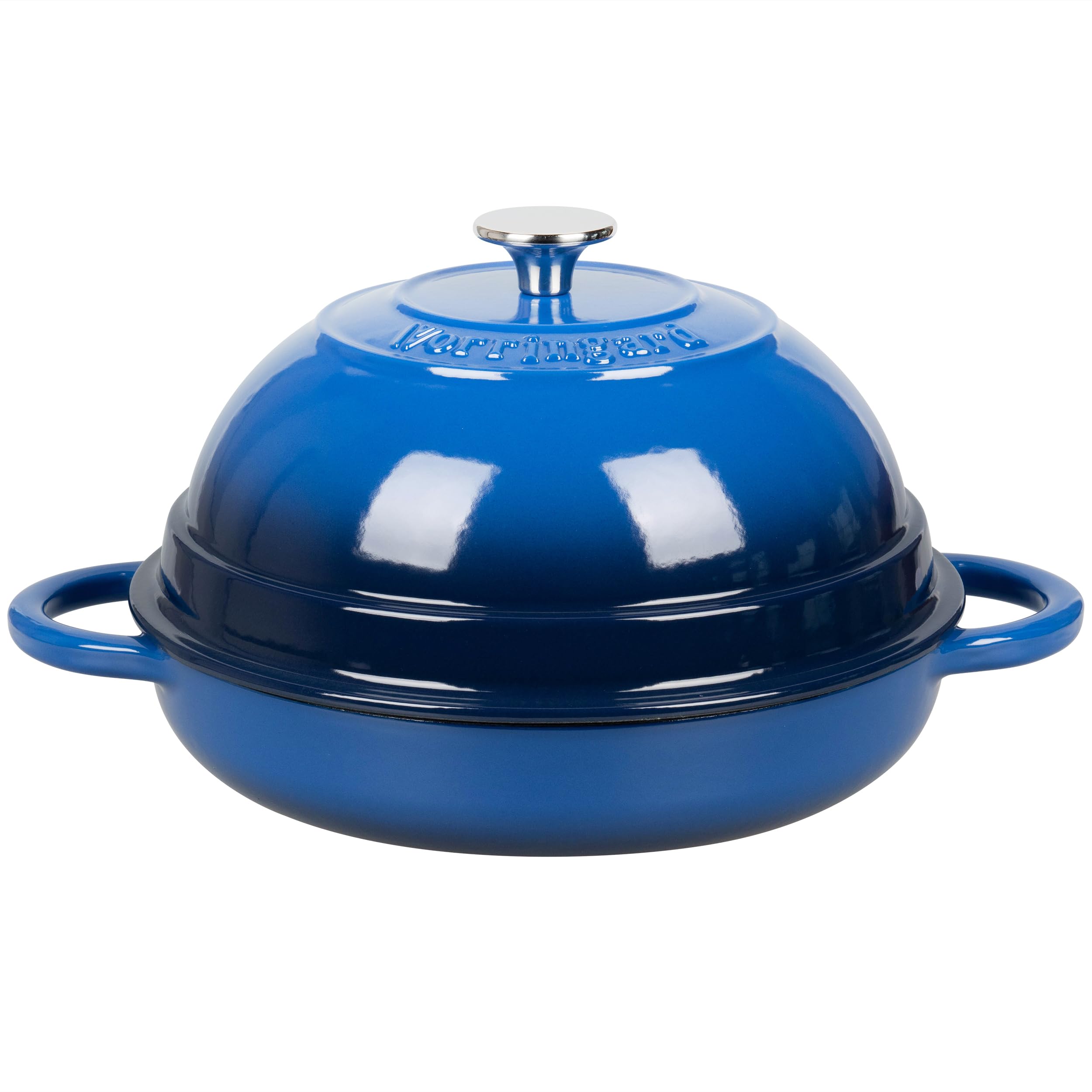 Vorringard Cast Iron Enameled Dutch Oven Pot With Lid For Bread Baking, Bread Oven, 6 Quart, Blue