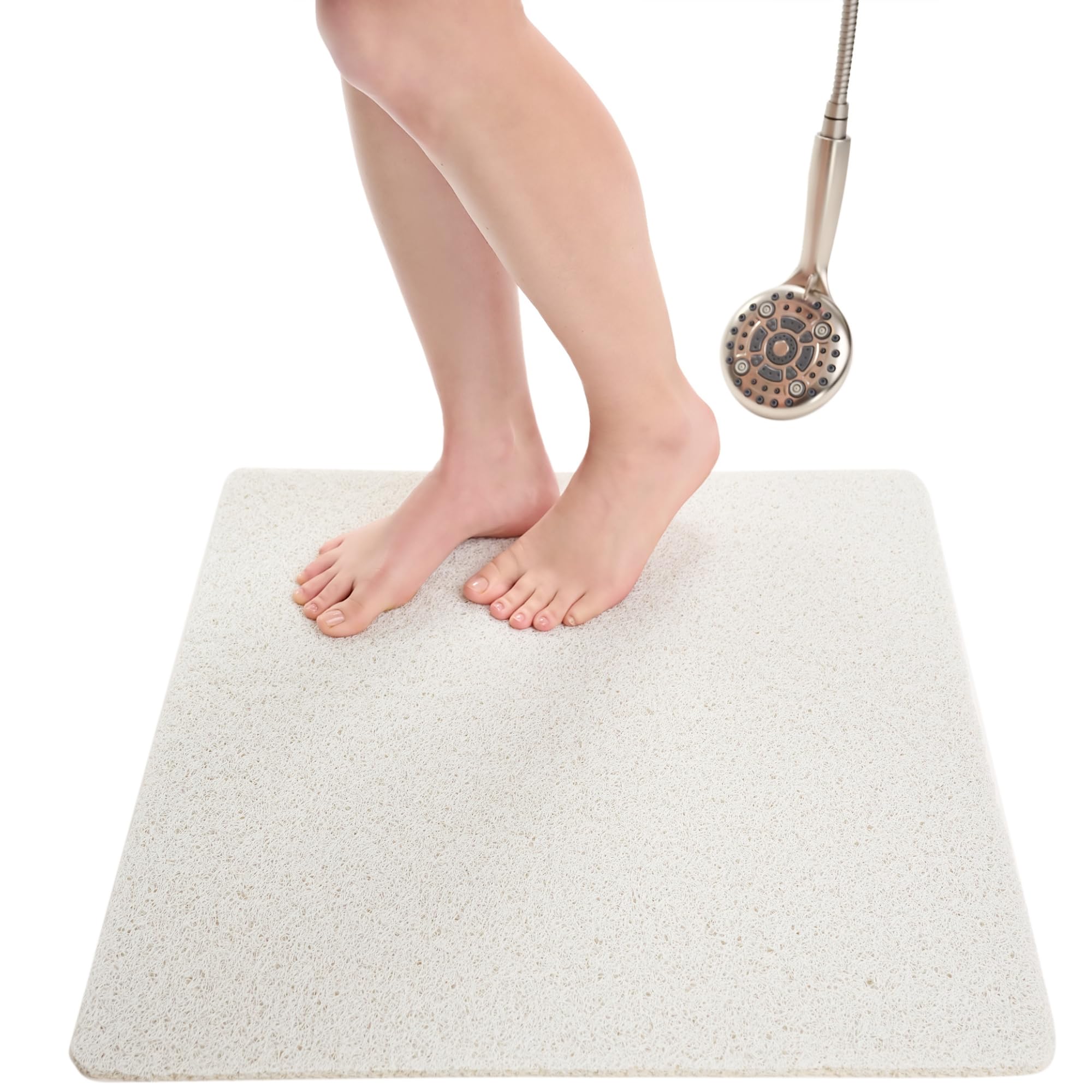 Enkosi Loofah Shower Mat Non Slip - Shower Mats For Showers Anti Slip For Elderly - Shower Mats For Bathroom - Square Shower Mat