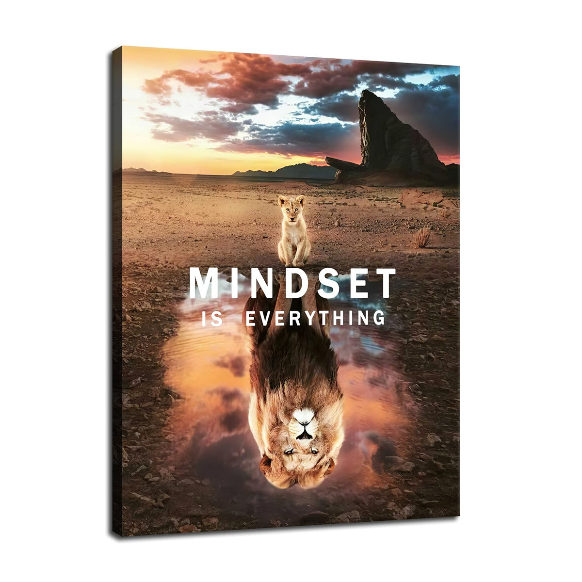 Inspirational Canvas Print Wall Art Mindset Is Everything Lion King Motivational Entrepreneur Motivation Poster Print Artwork Fo