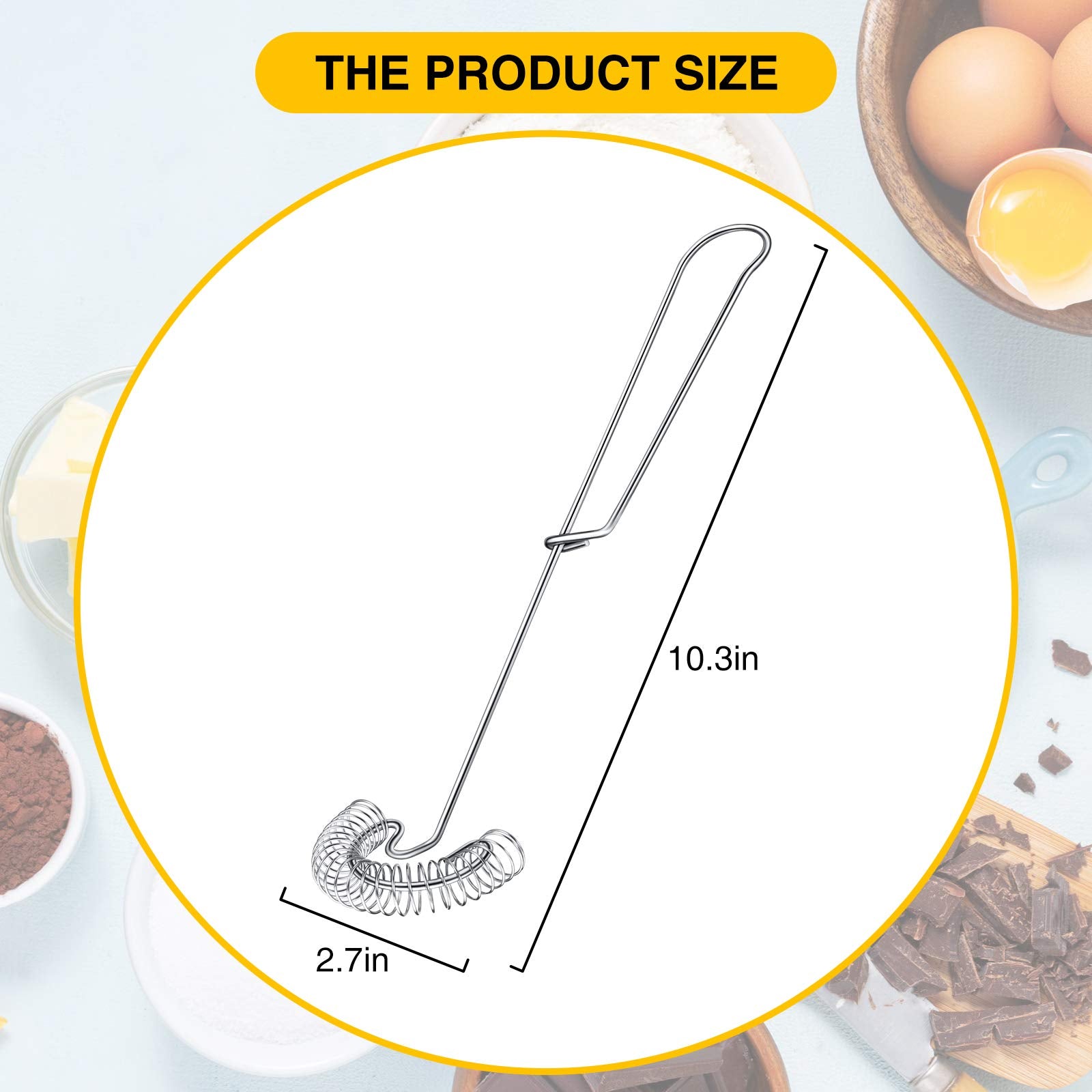 Spiral Whisk Egg Mini Whipper Whisk Stainless Steel Egg Whisk Flat Spring Coil Whisk Egg Frother, Milk Sauce And Gravy Whisk Bea