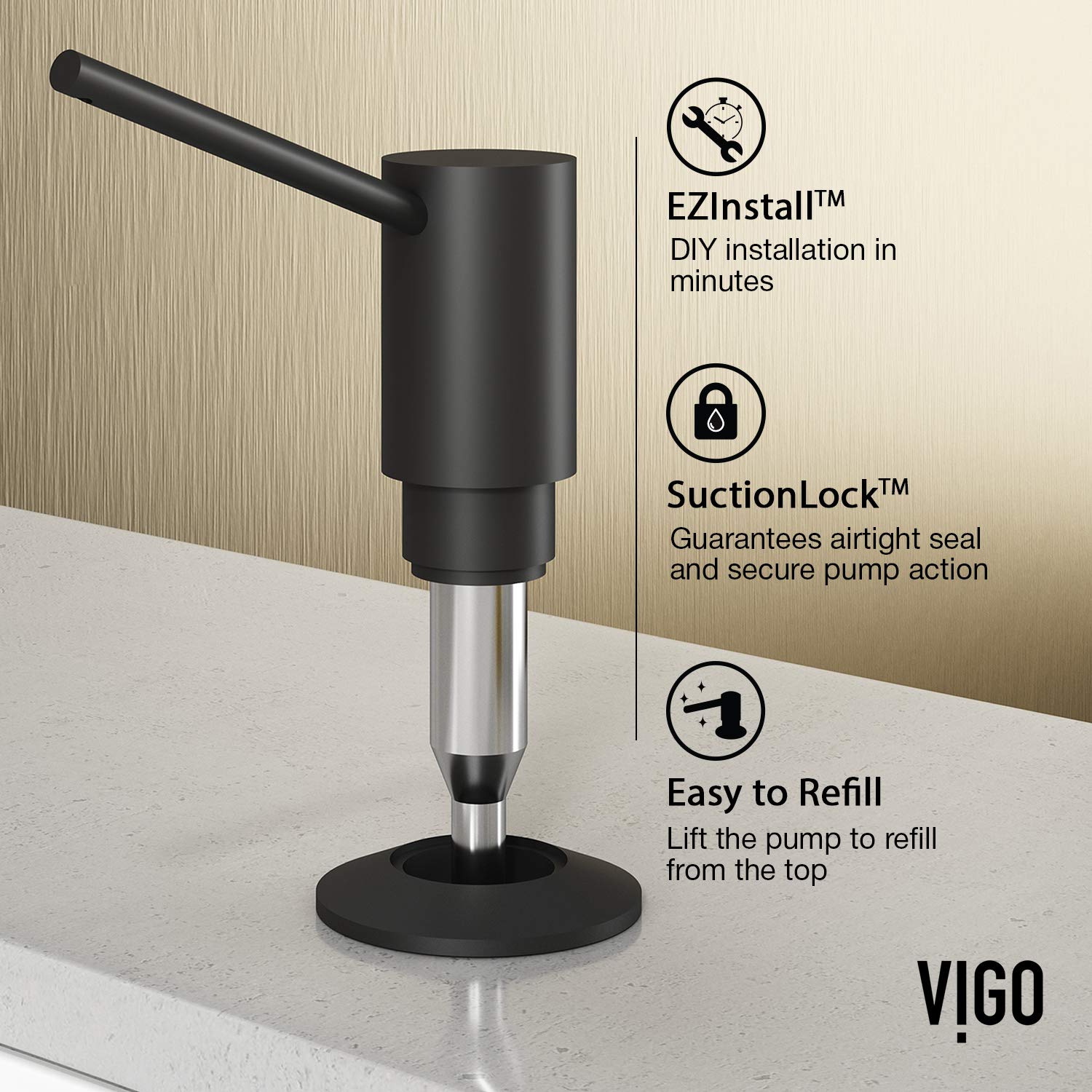 Vigo Braddock 10 Oz. Kitchen Soap Dispenser In Matte Black - Vgsd004Mb