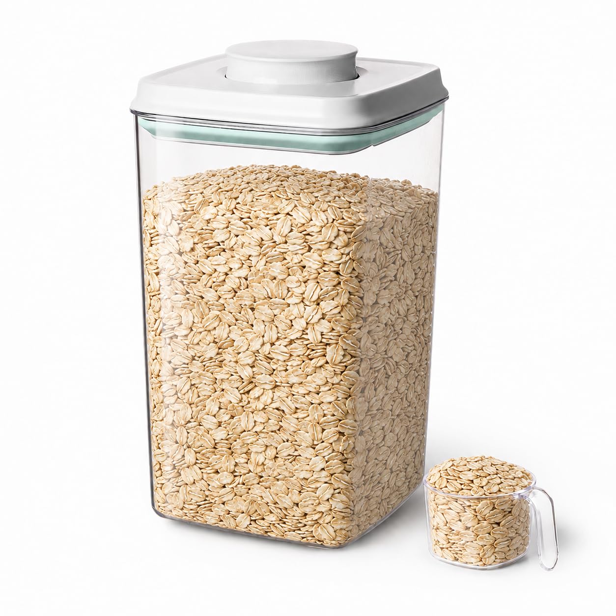 Homflai 4.2 Qt 5 lb Flour Storage Container with Scoop and Airtight Pop Lid