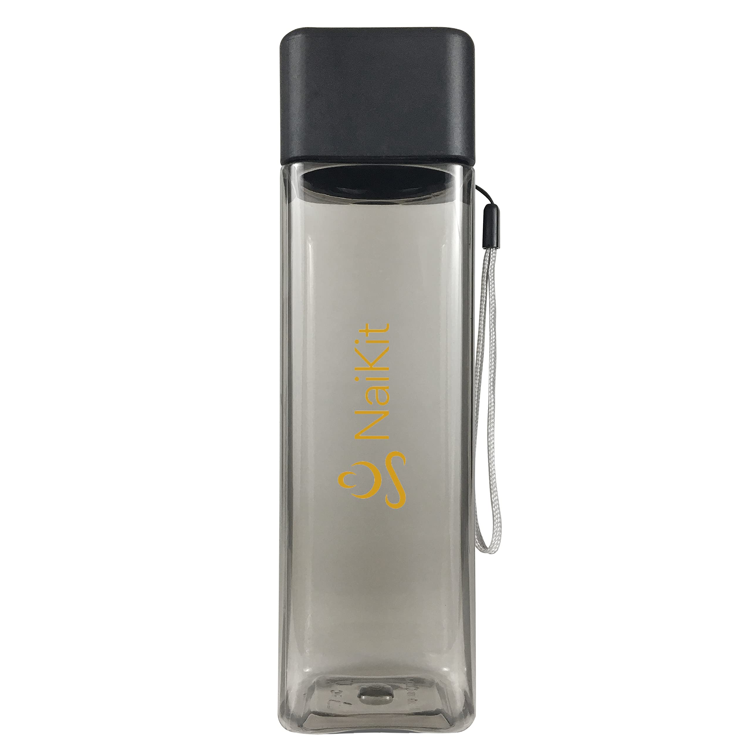 Naikit Smokey-Colored Water Bottle 16 Oz Plastic, Portable With Strap Bpa Free Reusable Waterbottle. Leakproof No Soaked Backpac