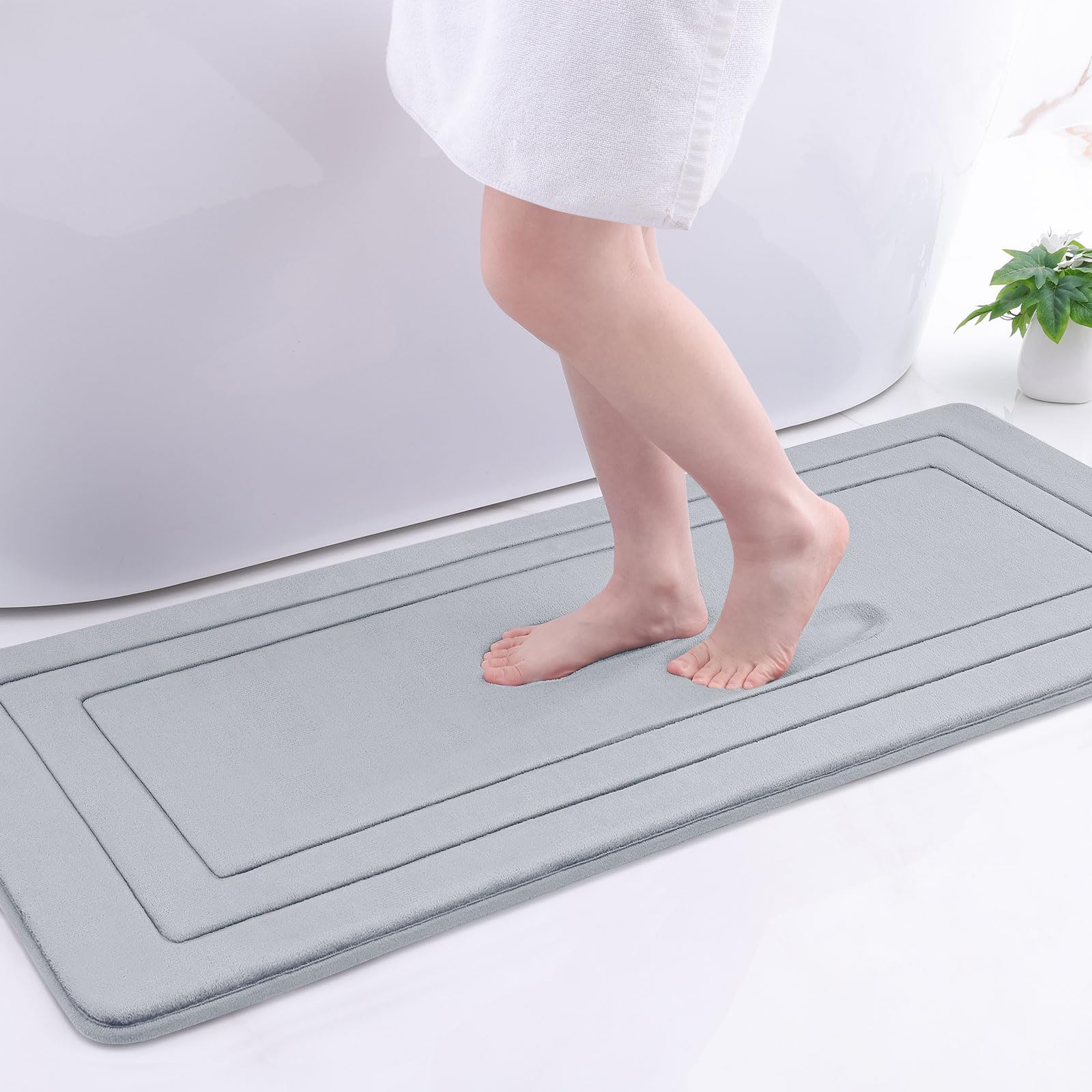 Arotive Memory Foam Bathroom Rug Mat 47X17, Ultra Soft And Absorbent Bath Mat, Machine Wash Dry, Comfortable Bath Rug Carpet For