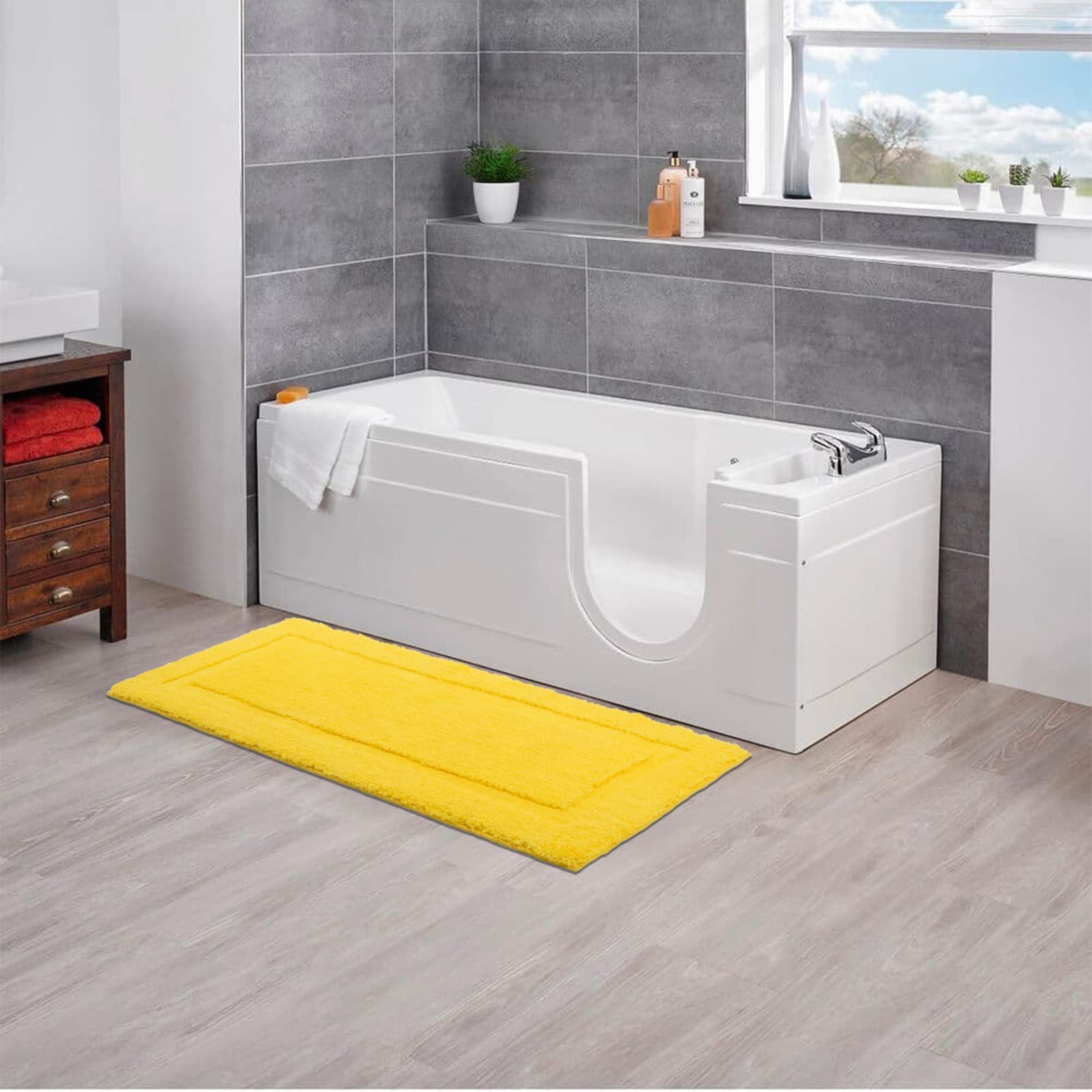 Shacos Super Soft Bathroom Runner Rugs 20''X47'' Non Slip Bath Rug Runners Microfiber Absorbent Long Bathroom Mats Long Bath Rug