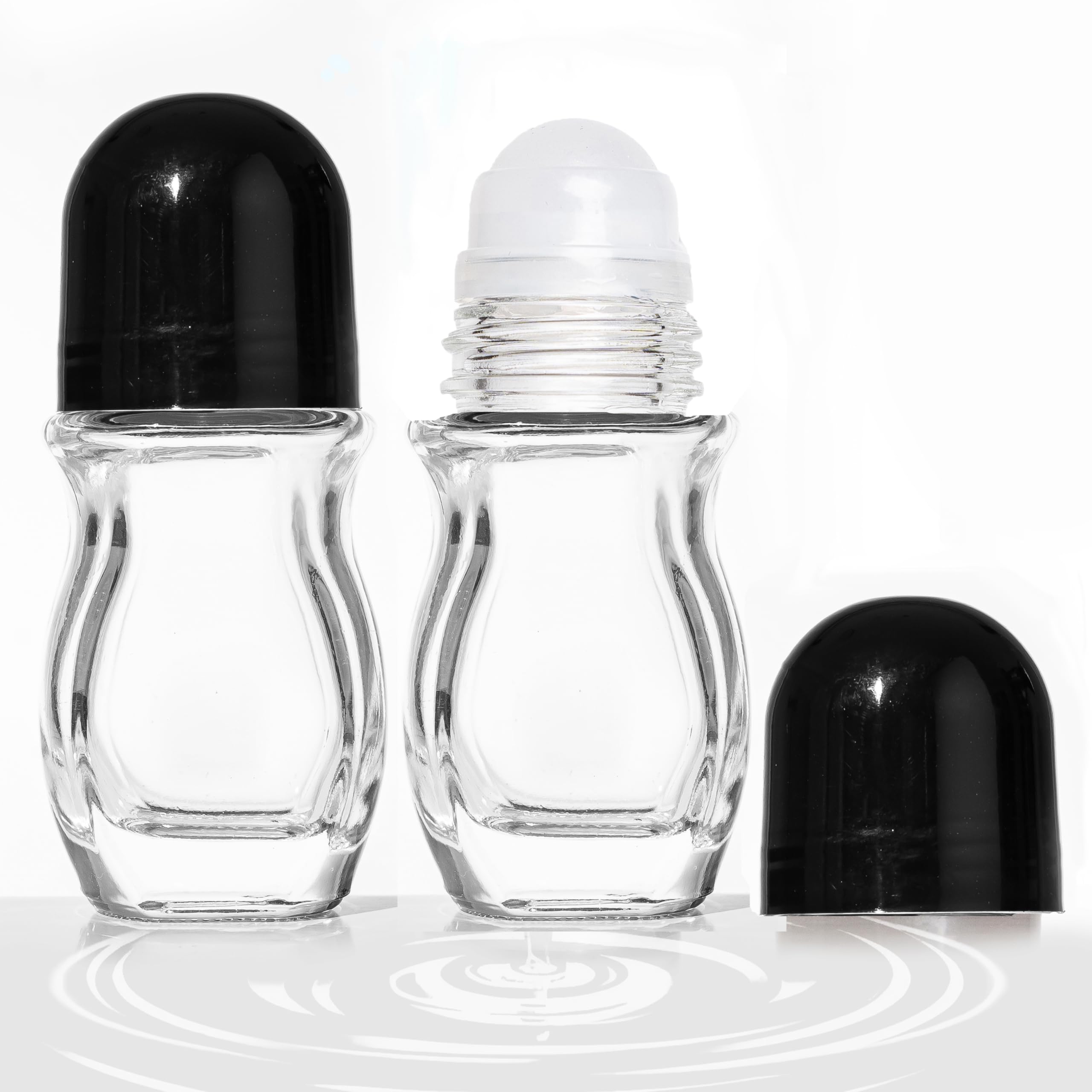 2 Pcs Glass Empty Roller Bottles, Deodorant Roll On Bottles Deodorant Containers,Roller Ball Deodorant Container, Empty Roller B