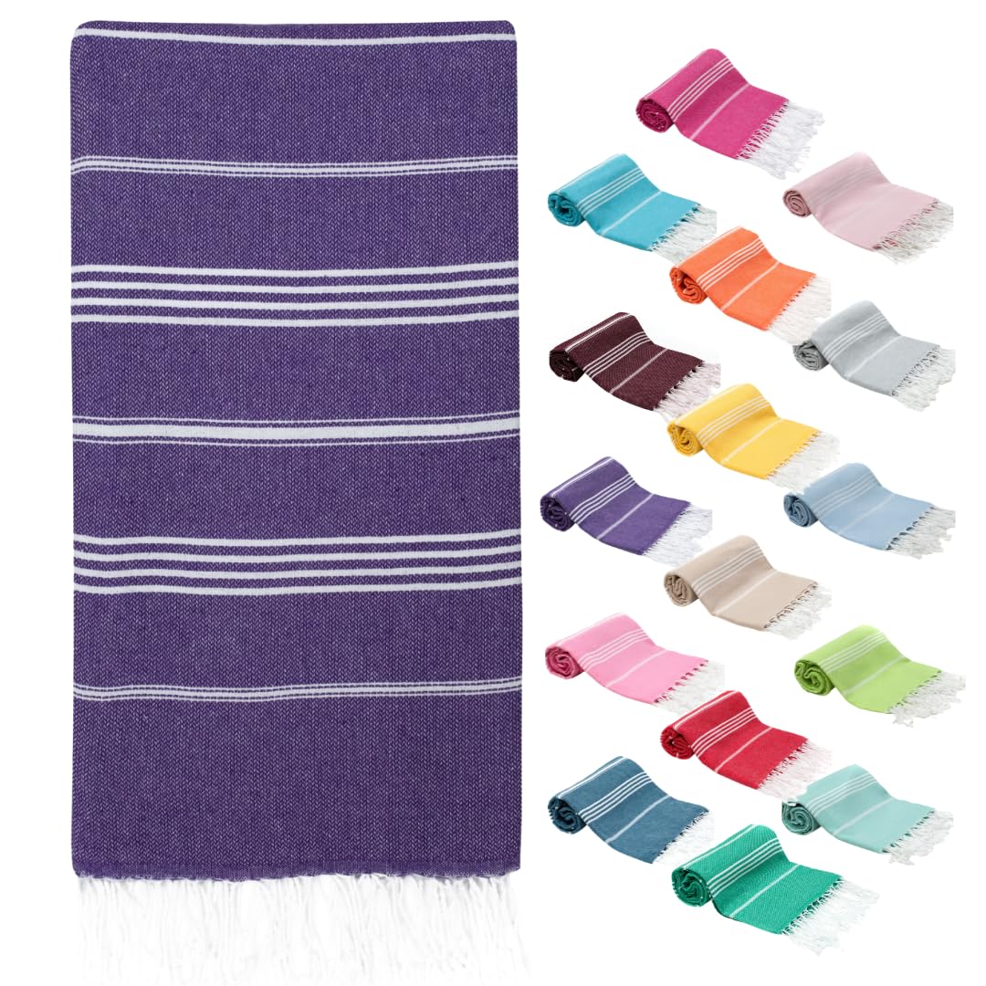 Park & Oz Turkish Beach Towel - Oversized 100% Cotton, Quick-Dry, Absorbent, Sand-Free Blanket (72 X 40) - Extra Large, Lightwei