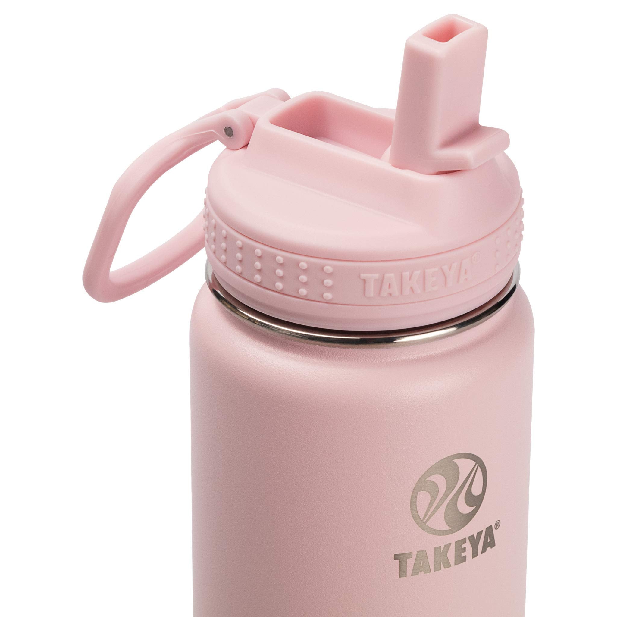 Takeya Actives 22 Oz Vacuum Insulated Stainless Steel Water Bottle With Straw Lid, Premium Quality, Blush