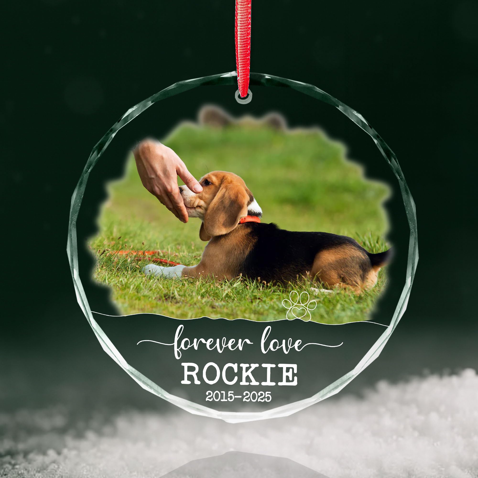 Dog Memorial Ornaments for Christmas Tree 2025 - Personalized Pet Loss Remembrance Gifts - Dog Photo Ornament - Pet Sympathy, in