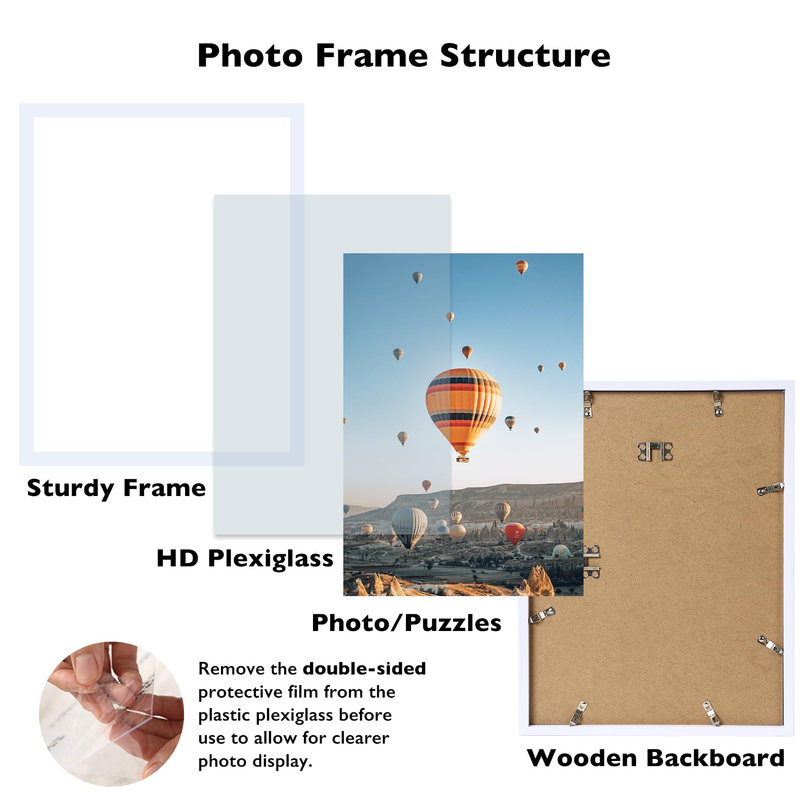 JCJMY 19x27 Picture Frame White for Poster Photo Picture, Horizontal and Vertical Formats for Wall Hanging, 19 x 27 Wall Gallery