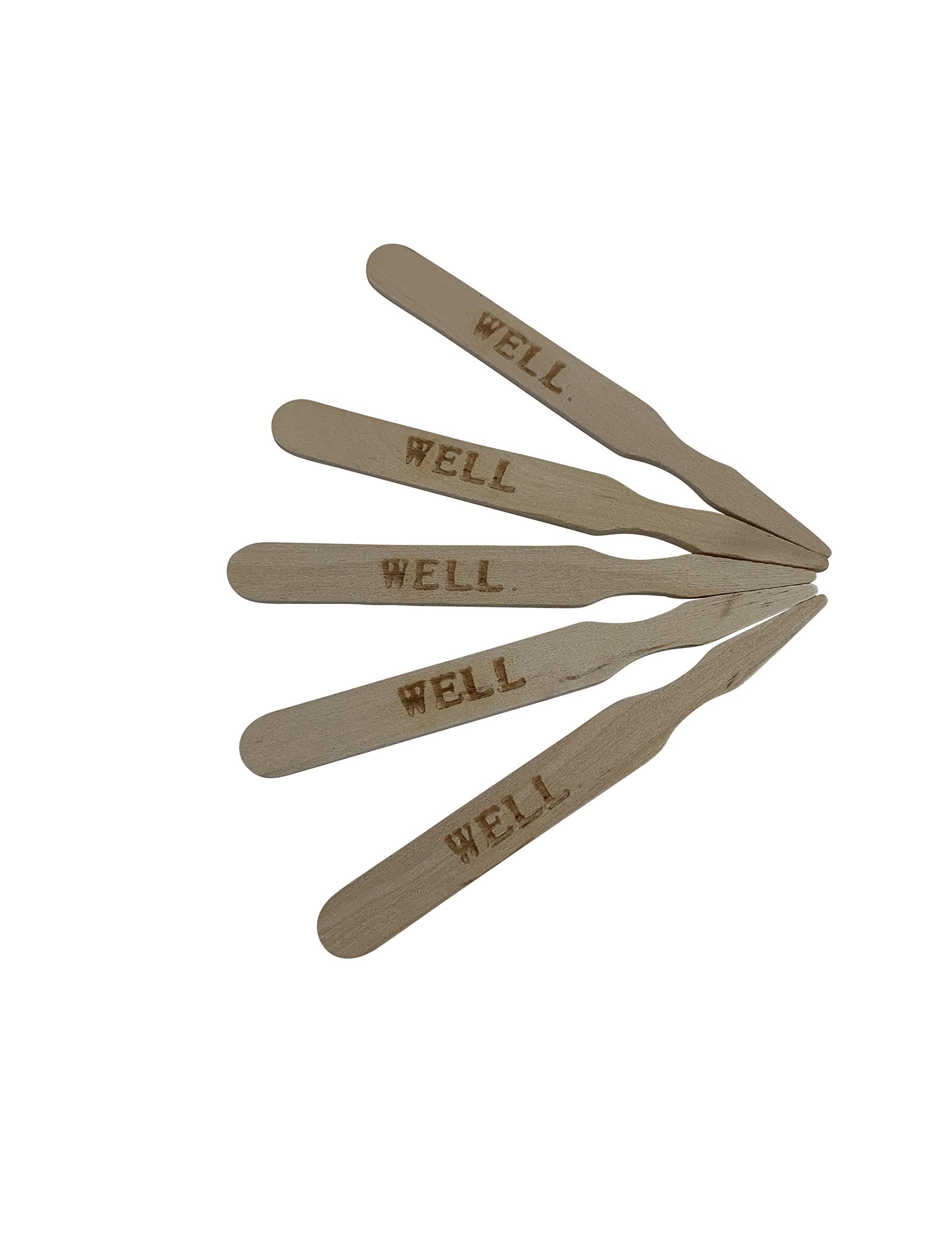 Kingseal 3.5 Inch Natural Birch Wood Steak Markers, Heat Stamped, Well - 500 Per Box, 10 Boxes Per Case (5,000Pcs Total)