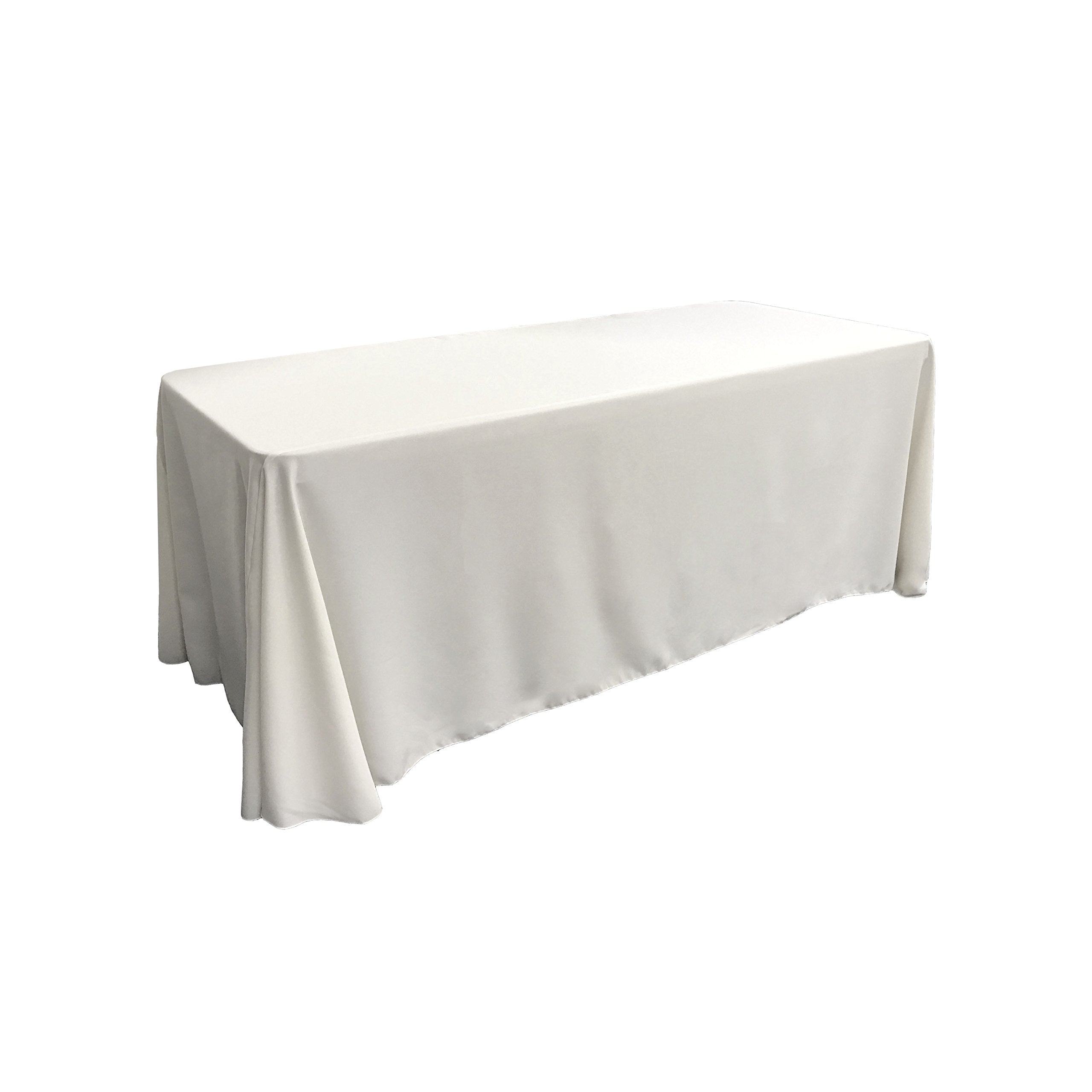 LA Linen Polyester Poplin Washable Rectangular Tablecloth, Stain and Wrinkle Resistant Table cover 90x132, Fabric Table cloth fo