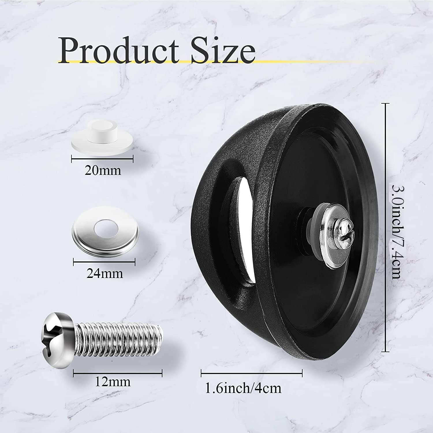 CORYTAO Universal Pot Lid Handle Replacement Knob, 2.5 Inch, Black, Bakelite & Stainless Steel, Fits Rival Crockpot & More