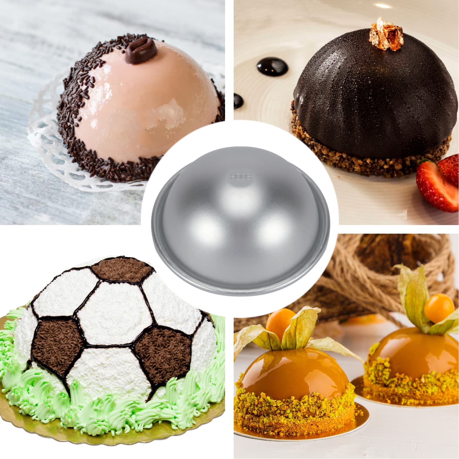 Half Ball Cake Pan, 10Cm Semicircle Aluminum Hemisphere Chiffon Cake Pan Bikini Cake Dessert Pudding Baking