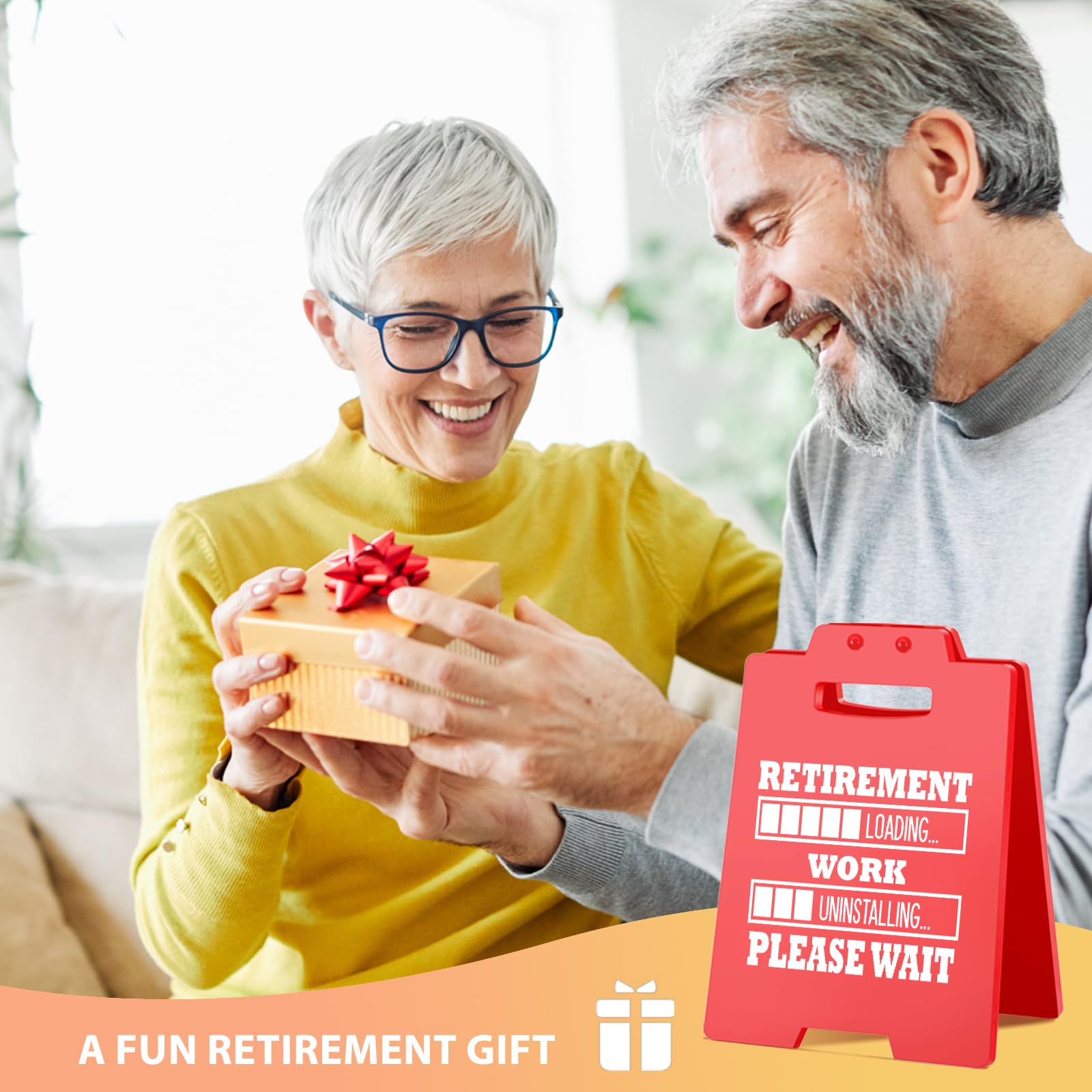 2025 Funny Retirement Gift for Teacher, Nurse, Coworker, Boss, Friend | Humorous Retirement Loading, Work Uninstalling Desk Sign