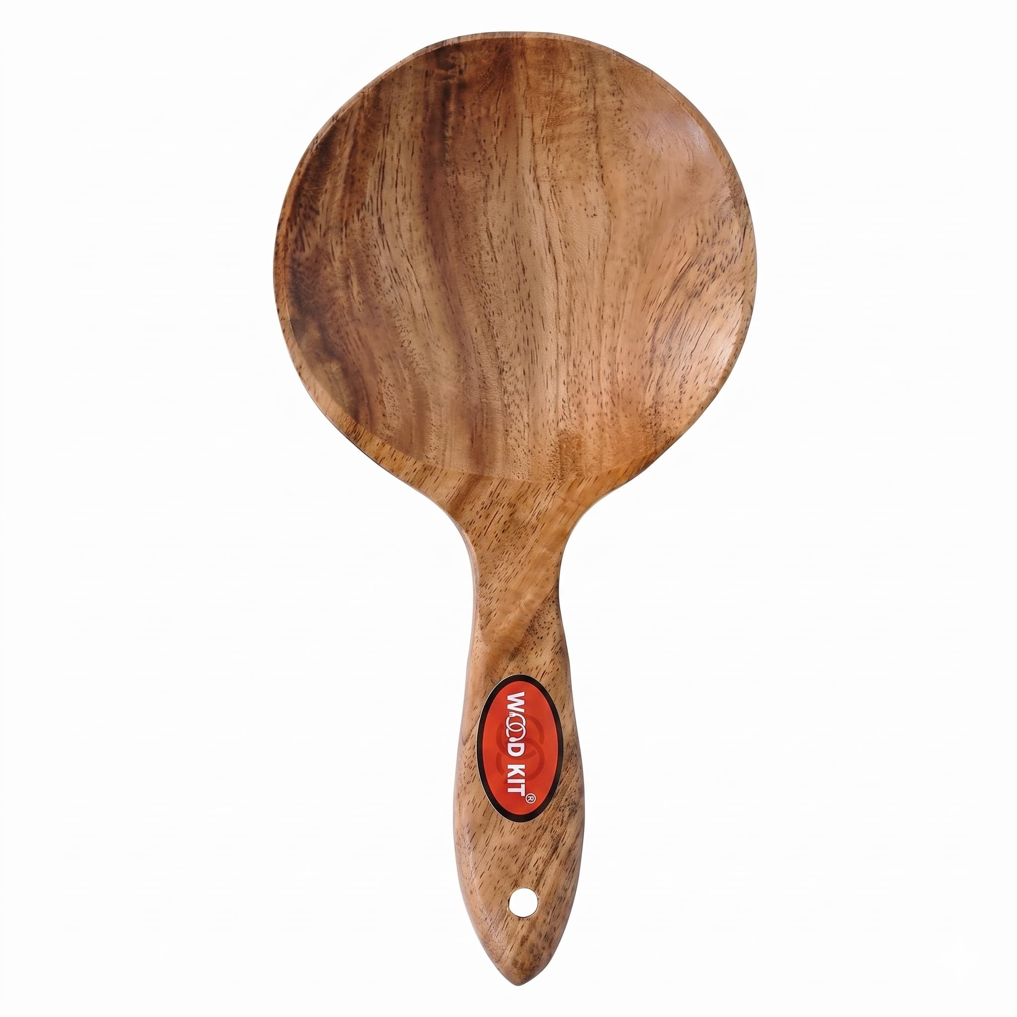 Woodkit Neem Wood Ragi Mudde Shaper | Traditional Ragi Sangati Maker & Millet Ball Ladle | Heat Resistant & Ergonomic 10 Design