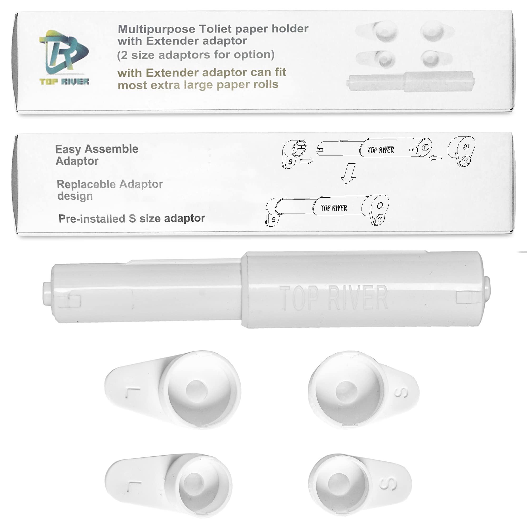 Toilet Paper Holder with Extender Adaptor  Fit Double Rolls and Triple Rolls  Multipurpose Toilet Paper Holder