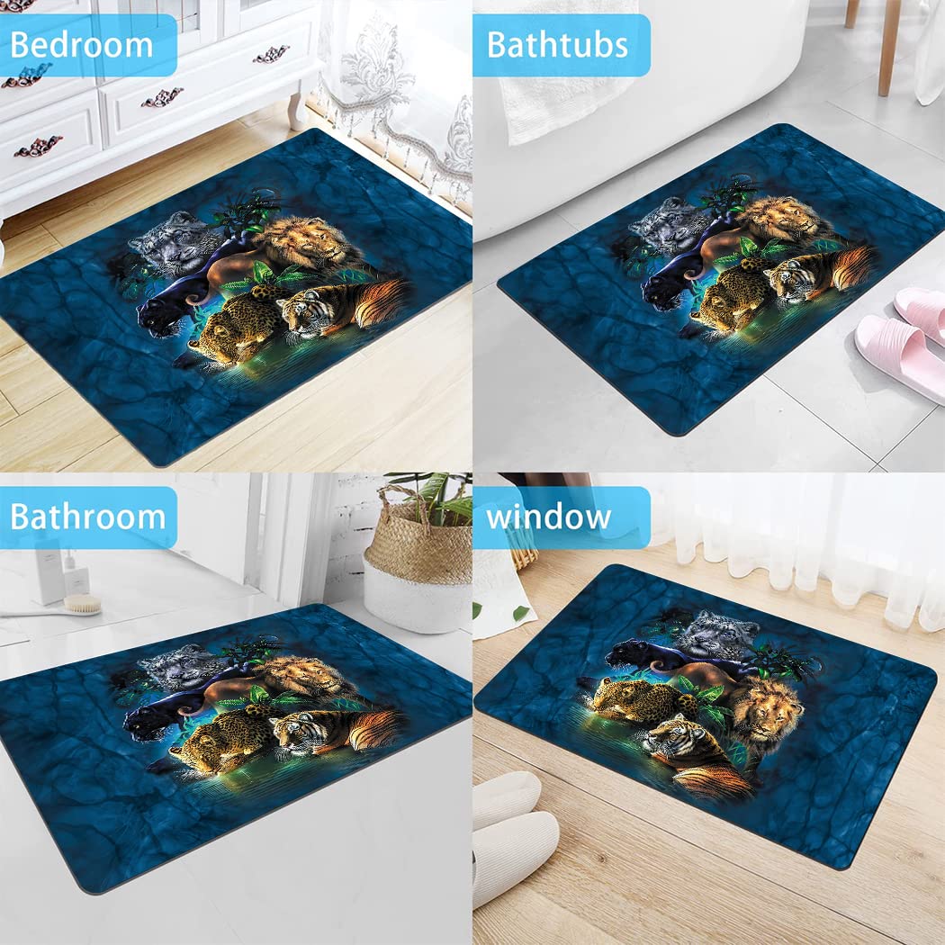 Ohtmtho 17''X24'' Bathroom Rugs Non Slip Washable Bath Mat Small Door Floor Mat Printed With Colorful Seaside Elephants