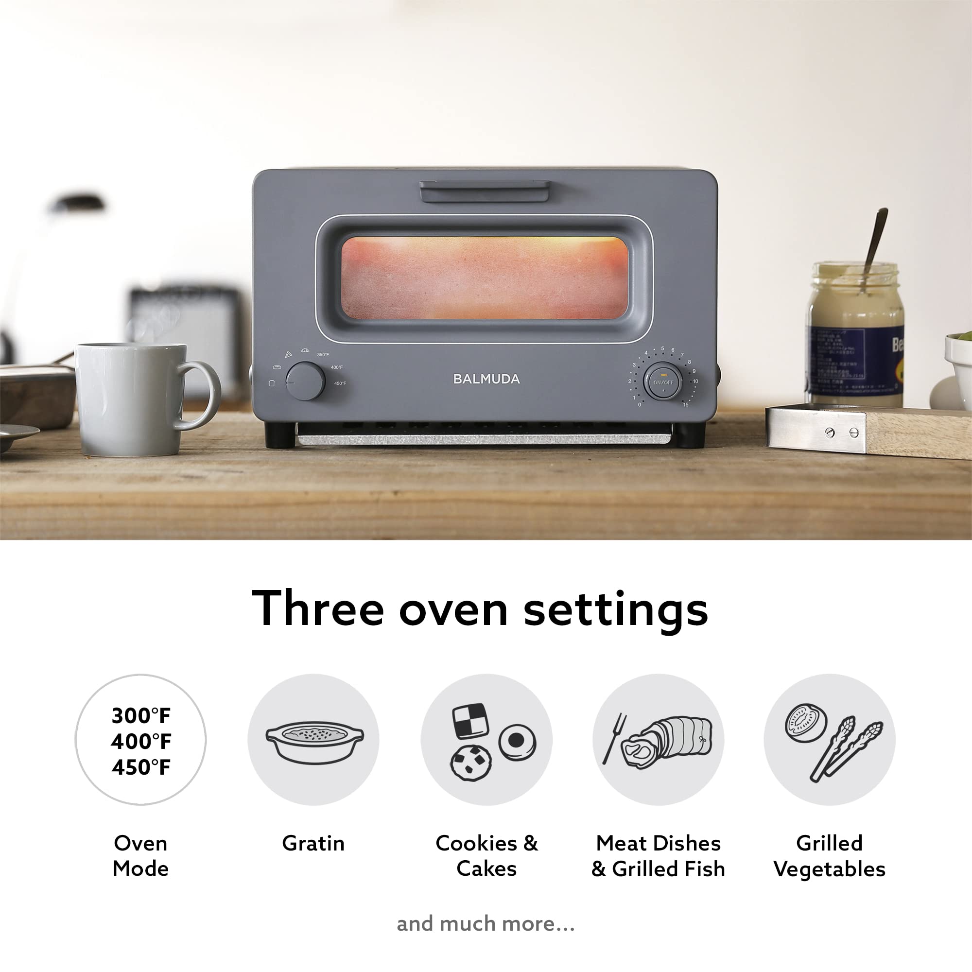 Balmuda The Toaster | Steam Oven Toaster | 5 Cooking Modes - Sandwich Bread, Artisan Bread, Pizza, Pastry, Oven | Compact Design