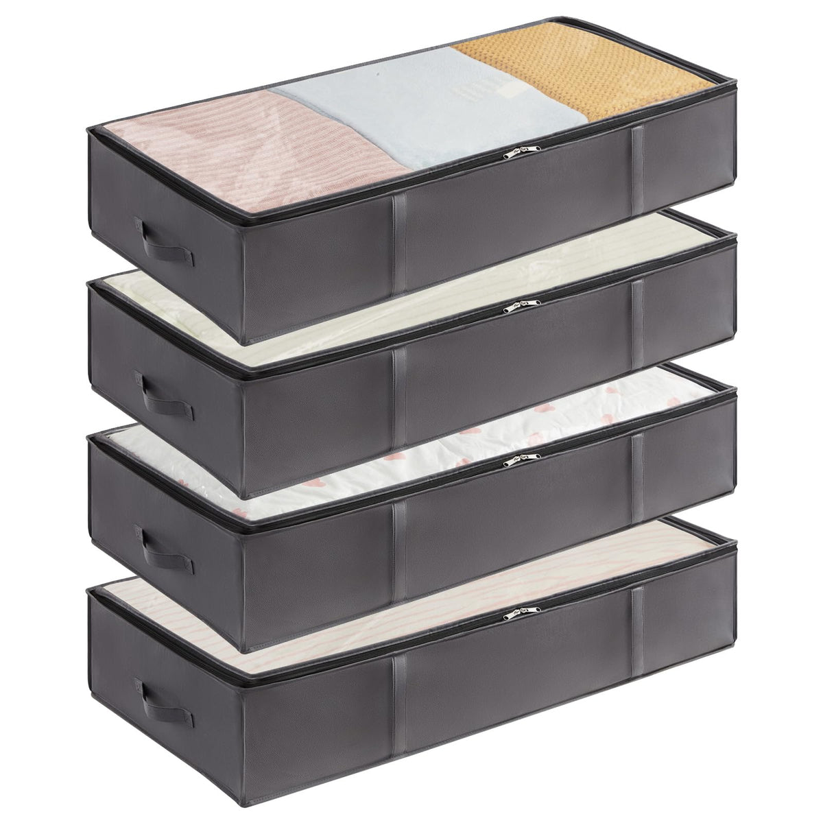 90L 4 Pack Under Bed Storage Containers, Lifewit Large Capacity Blanket Storage Bags with Reinforced Handle, Organization and St
