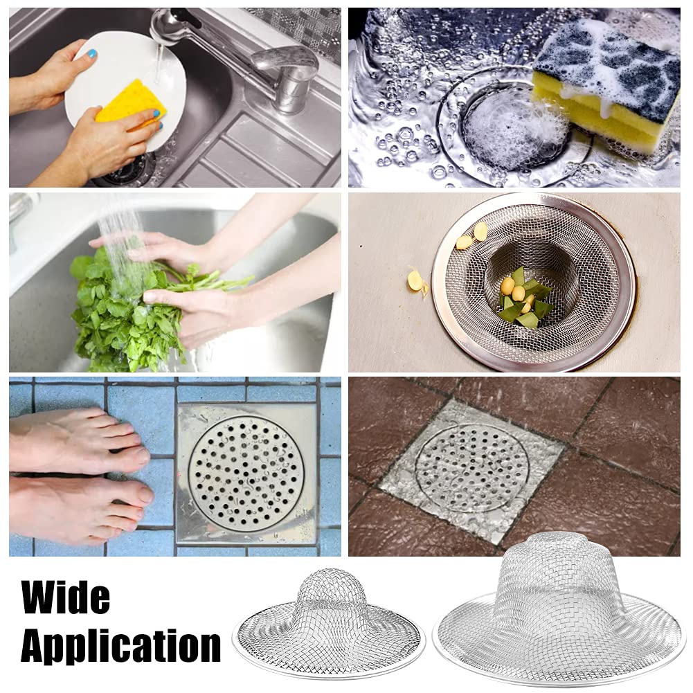 10pcs Mesh Sink Strainer  4.5'' Diameter Stainless Steel Slop Basket Filter Trap  Metal Kitchen Drain Strainer  Hair Basket Drain - Fits Most Kitchen Sinks  Bathroom Sinks Shower Drains Floor Drain