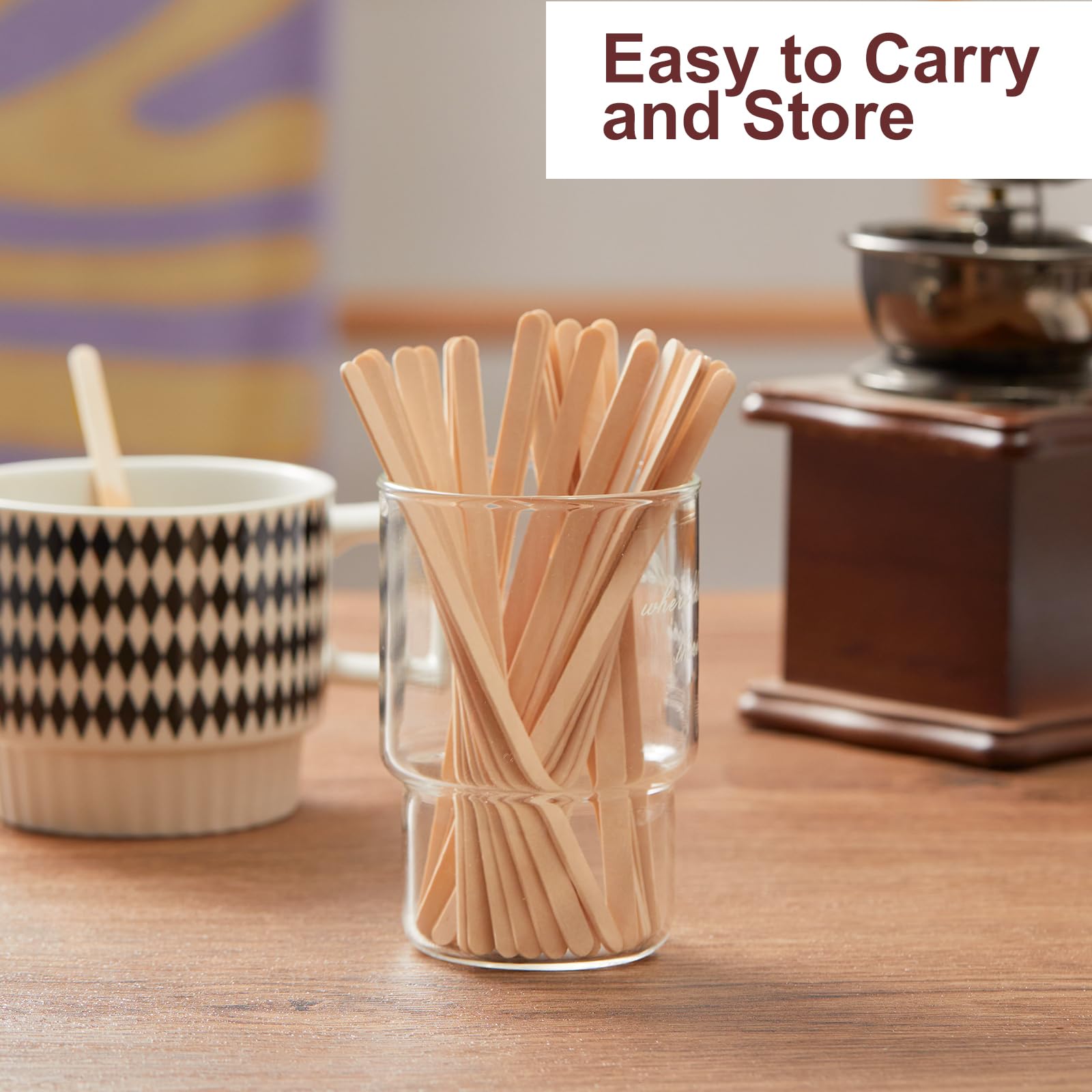 Hlsn Wooden Coffee Stirrers, Disposable Wooden Coffee Stir Sticks For Coffee & Cocktails, 5.5 Inches 1000Pcs Stir Sticks For Cof