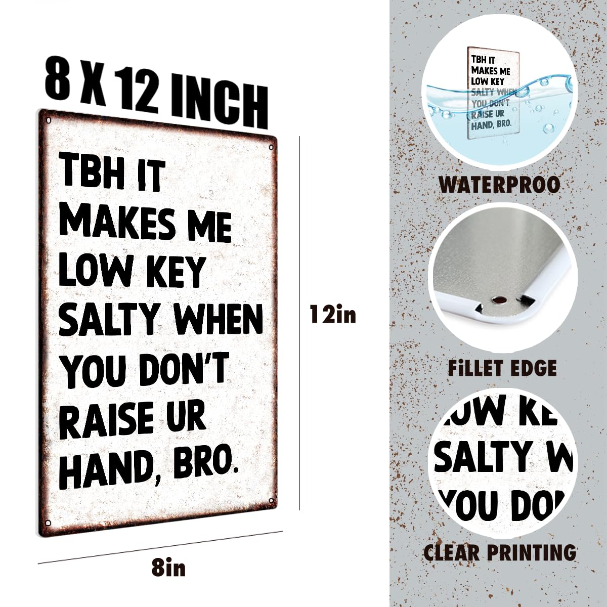 English Teacher Gifts for Male English Teachers Women High Middle School Classroom Decor, TBH It Makes Me Low Key Salty When You